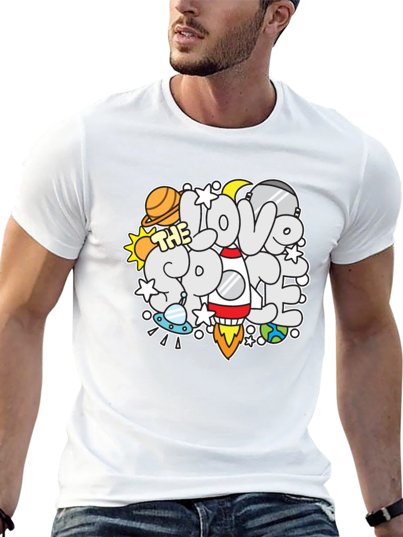 I Love the Space T-Shirt: Planet Rocket Graphic Tee