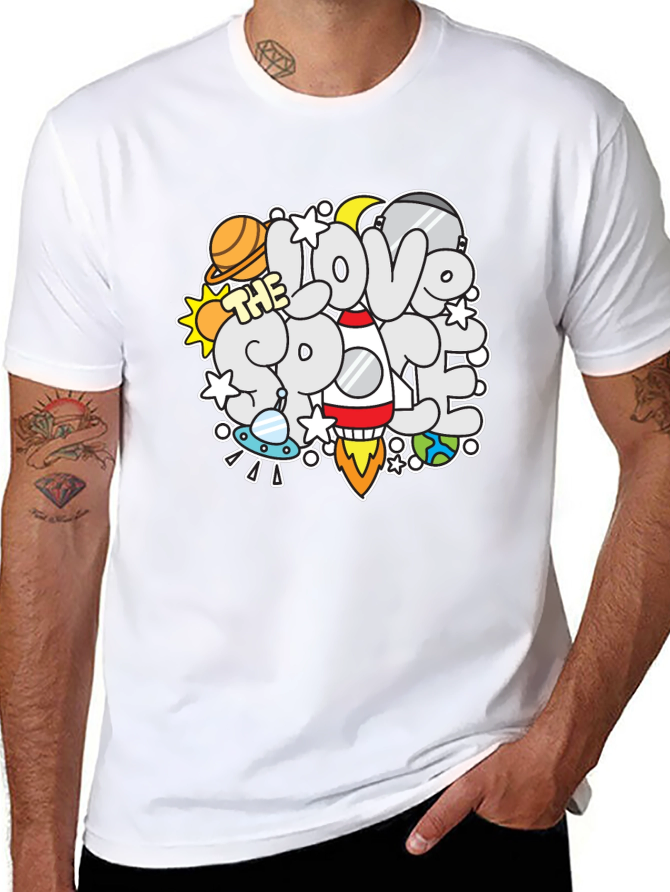 I Love the Space T-Shirt: Planet Rocket Graphic Tee