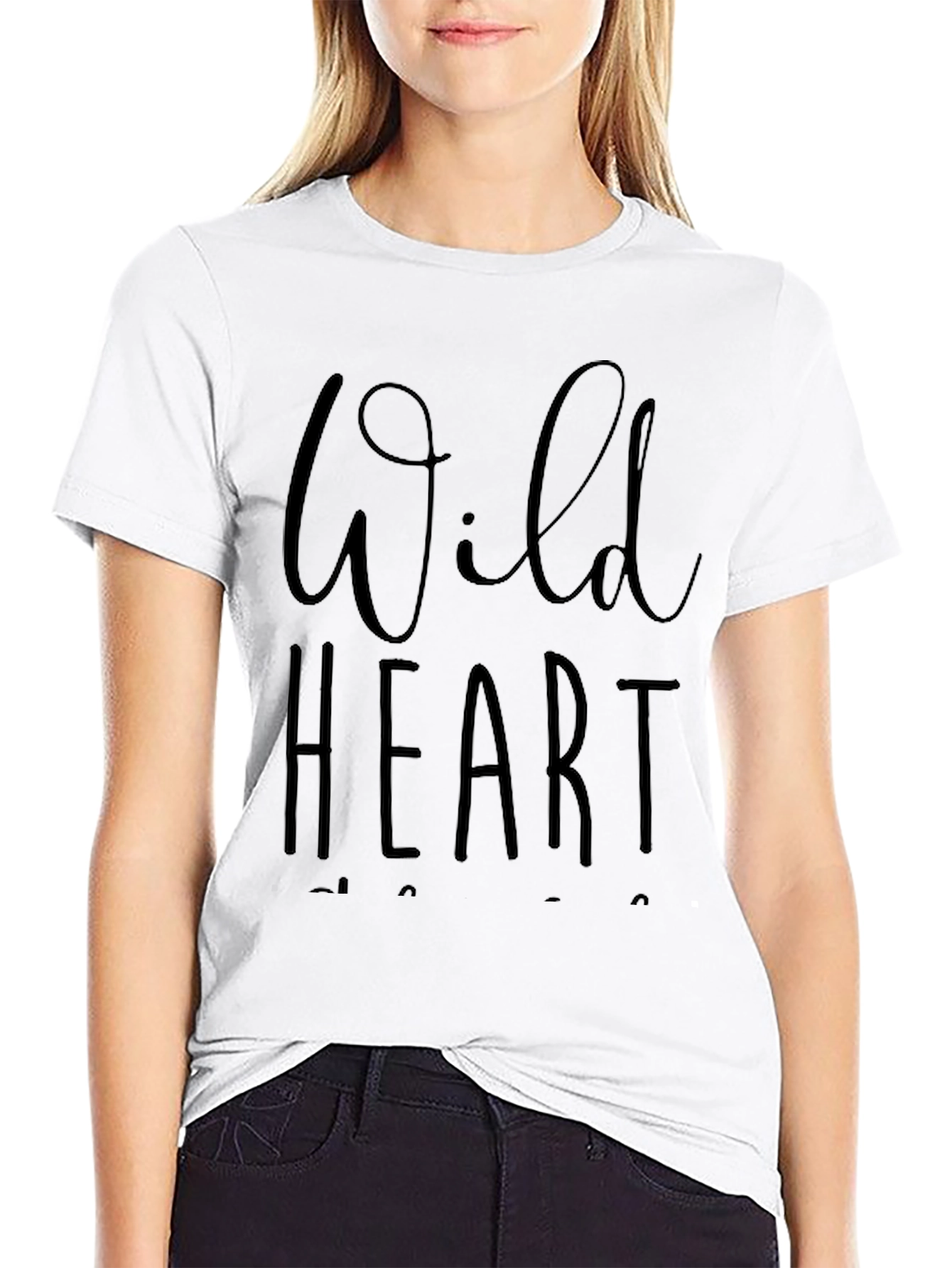 Wild Heart Graphic Tee - Soft Black Casual Shirt