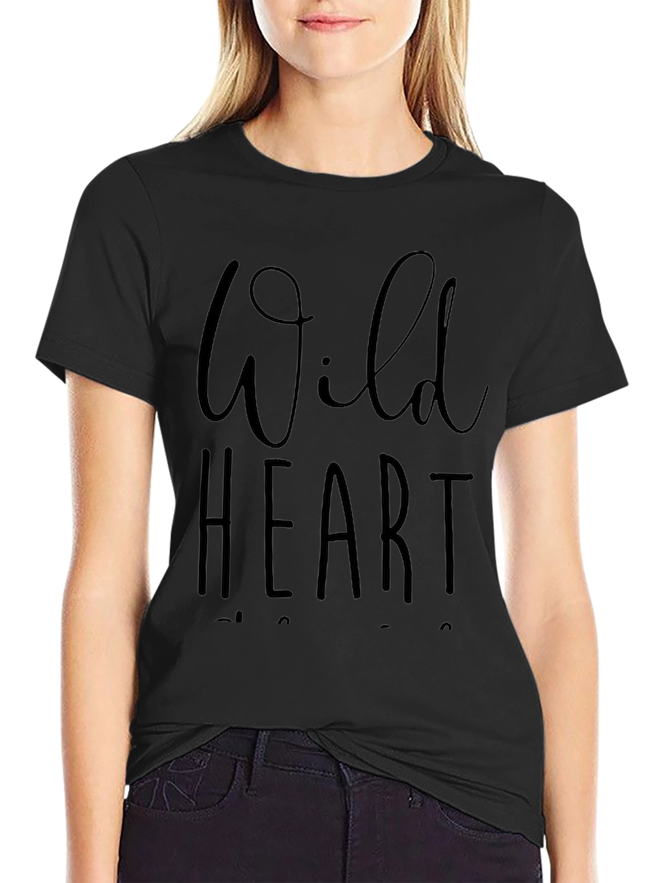 Wild Heart Graphic Tee - Soft Black Casual Shirt