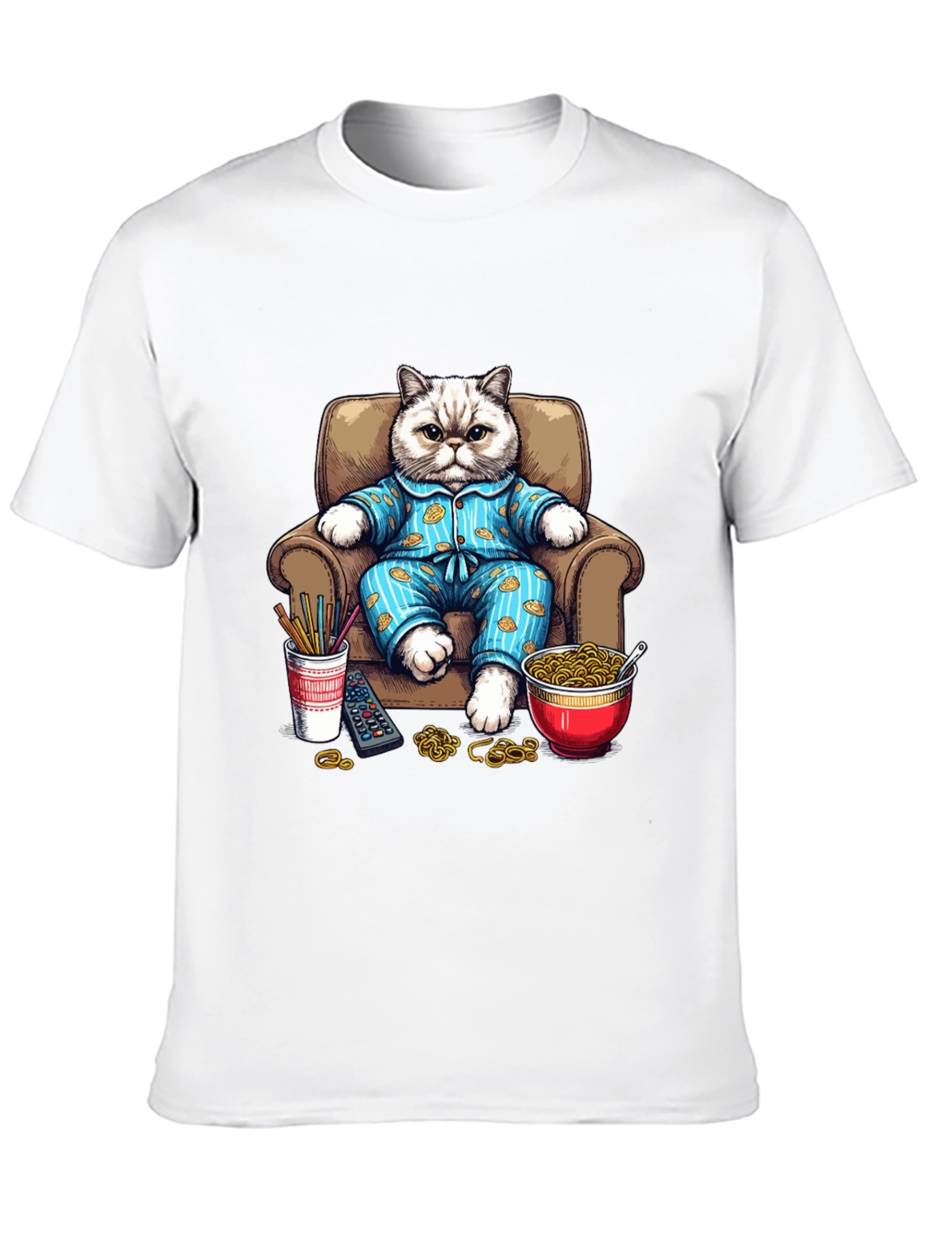 Relaxed Cat T-Shirt - Cartoon Pet Design