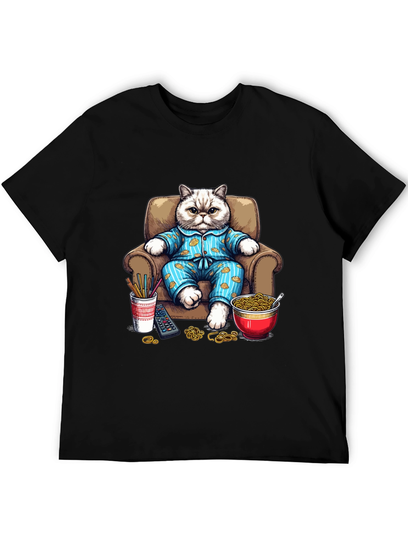 Relaxed Cat T-Shirt - Cartoon Pet Design