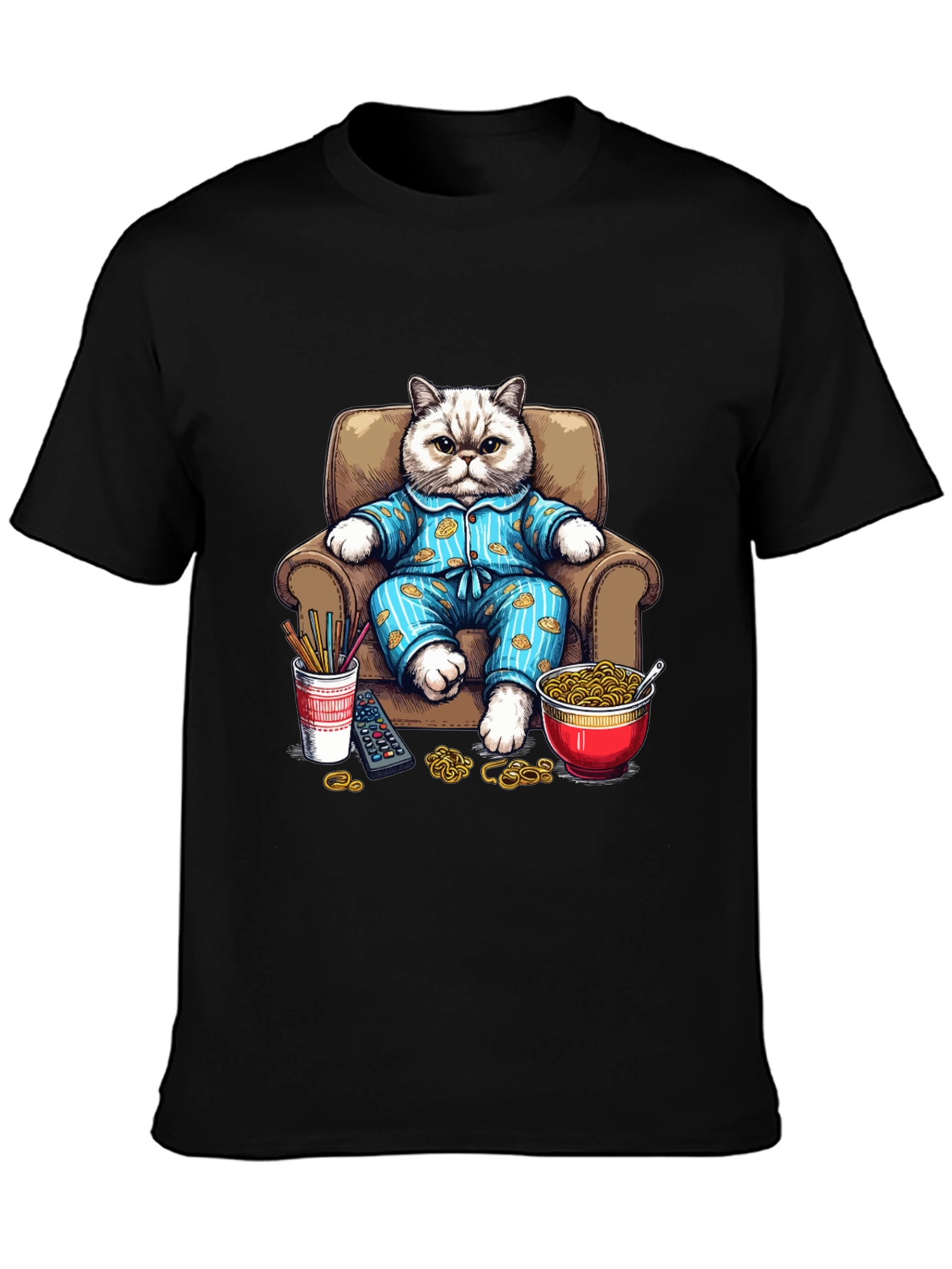 Relaxed Cat T-Shirt - Cartoon Pet Design