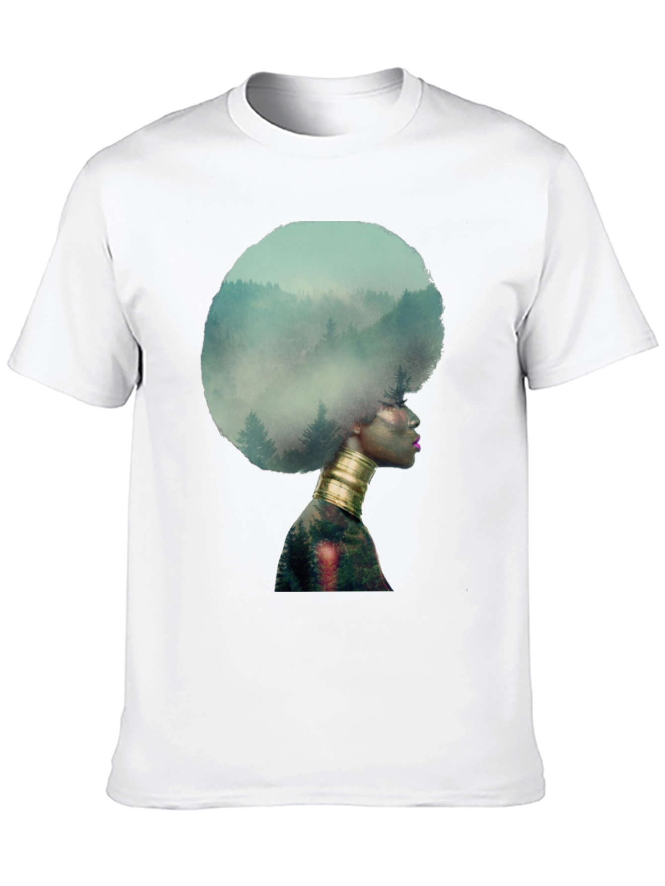 Nature Afro Graphic Tee - Black