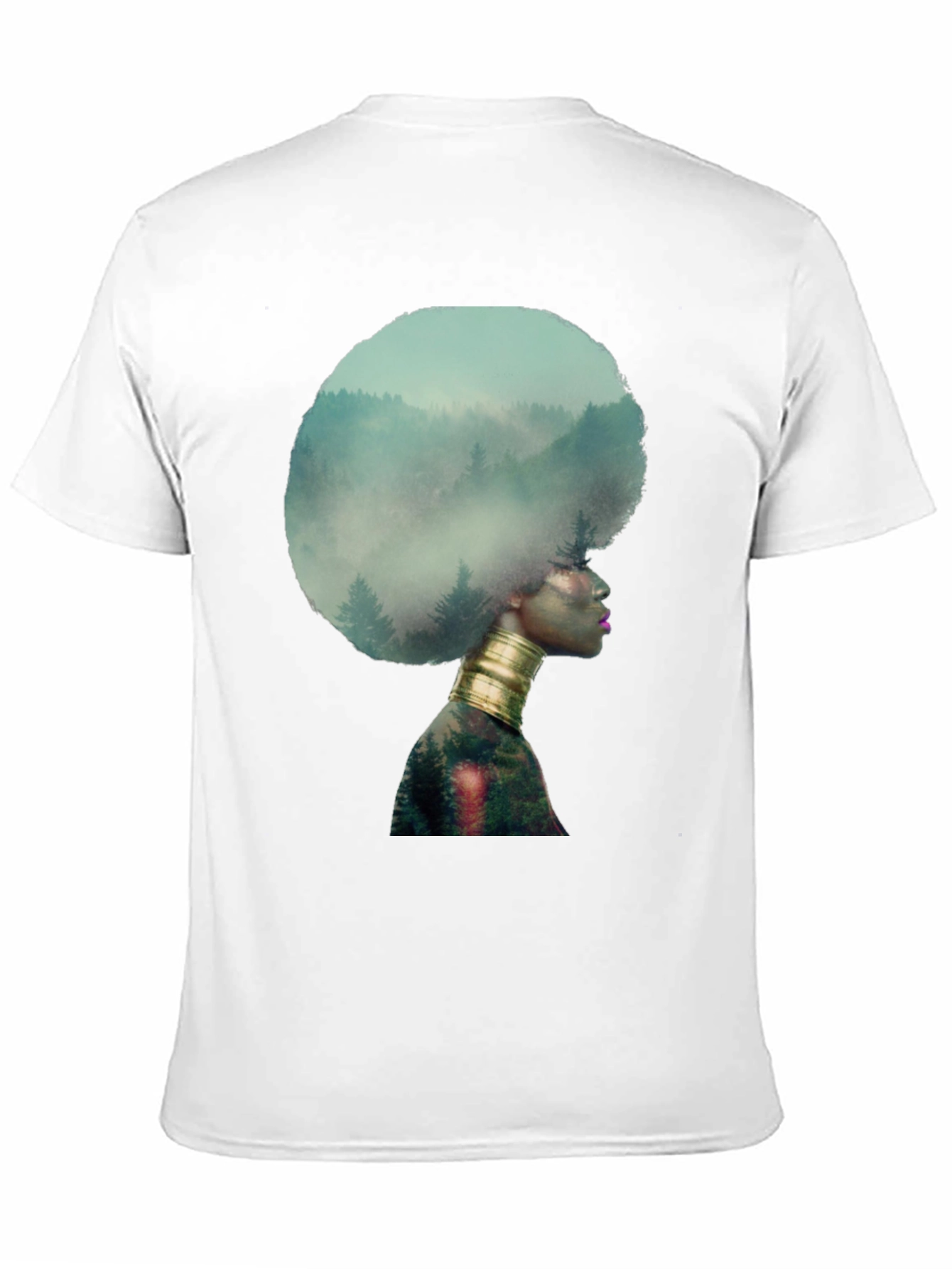 Nature Afro Graphic Tee - Black