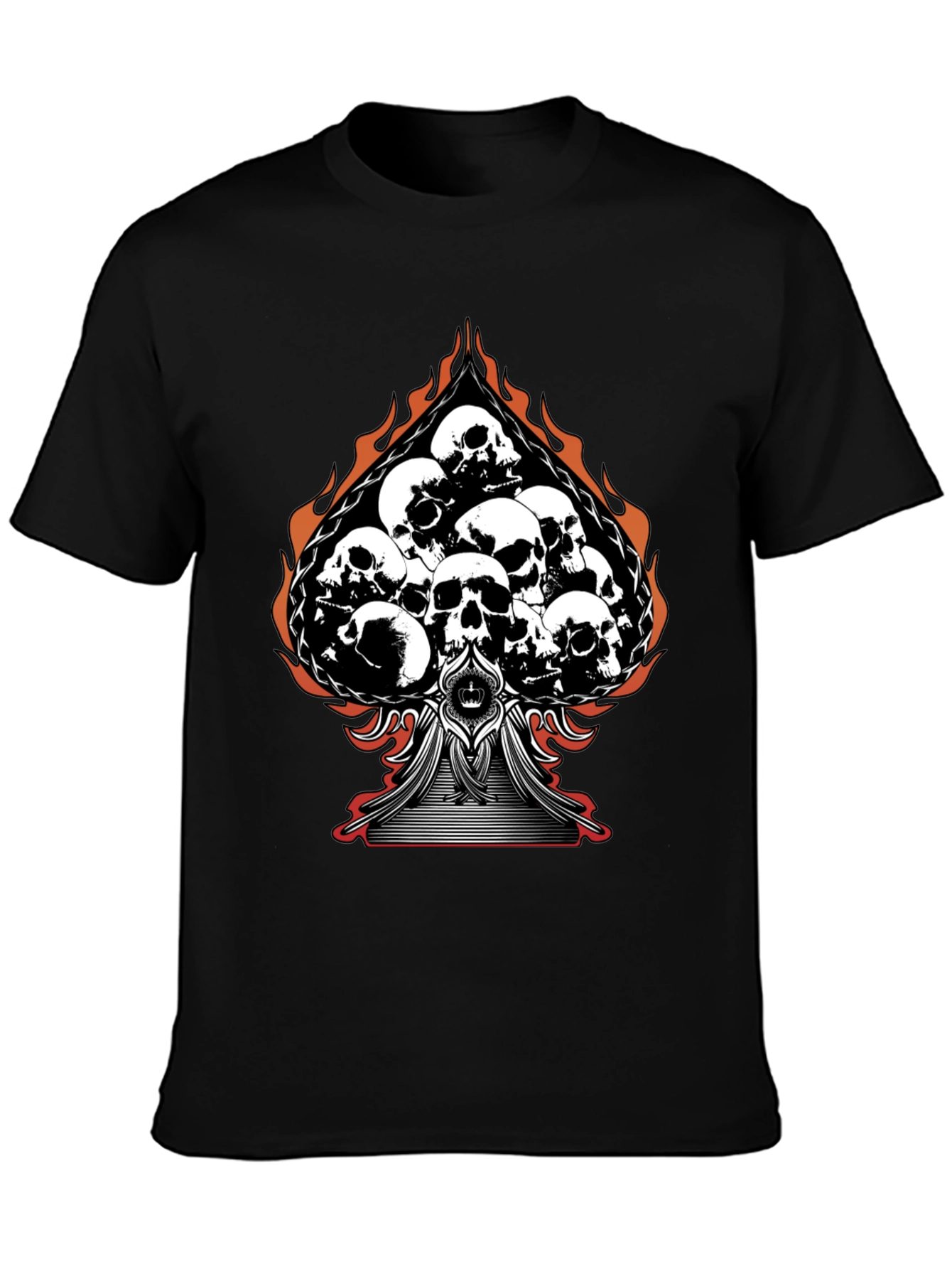 Skull Spade Graphic Tee - Black