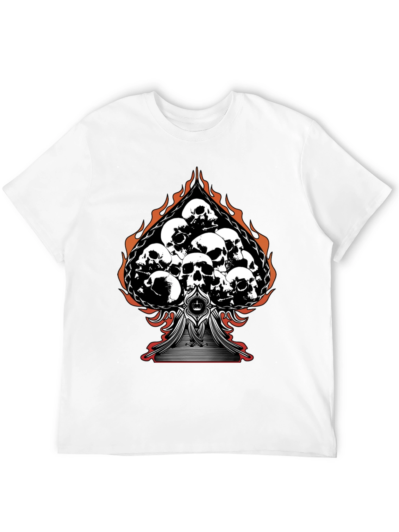 Skull Spade Graphic Tee - Black