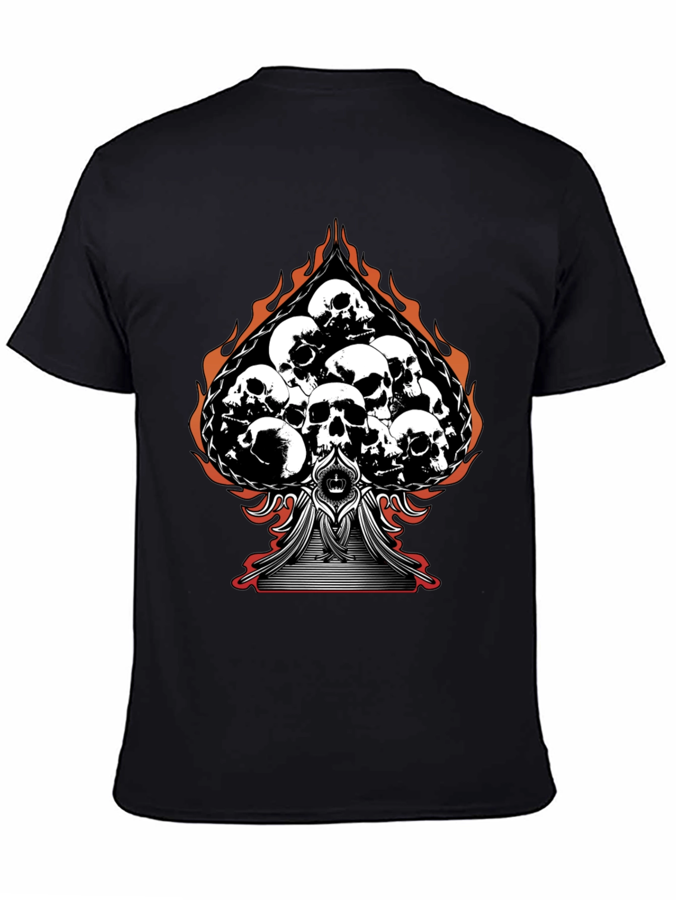Skull Spade Graphic Tee - Black