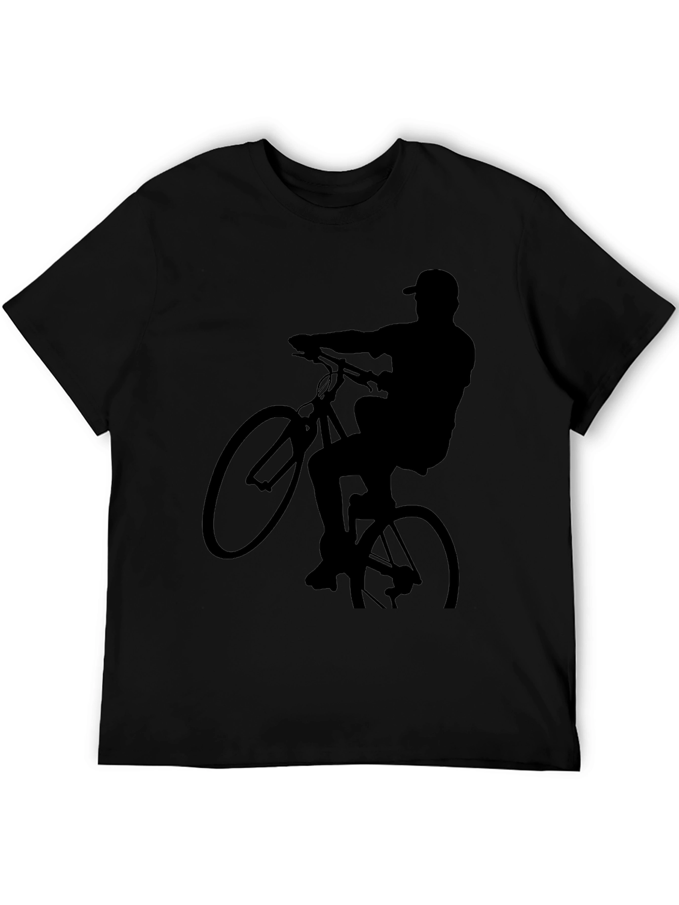 Black Biker Silhouette Graphic Tee
