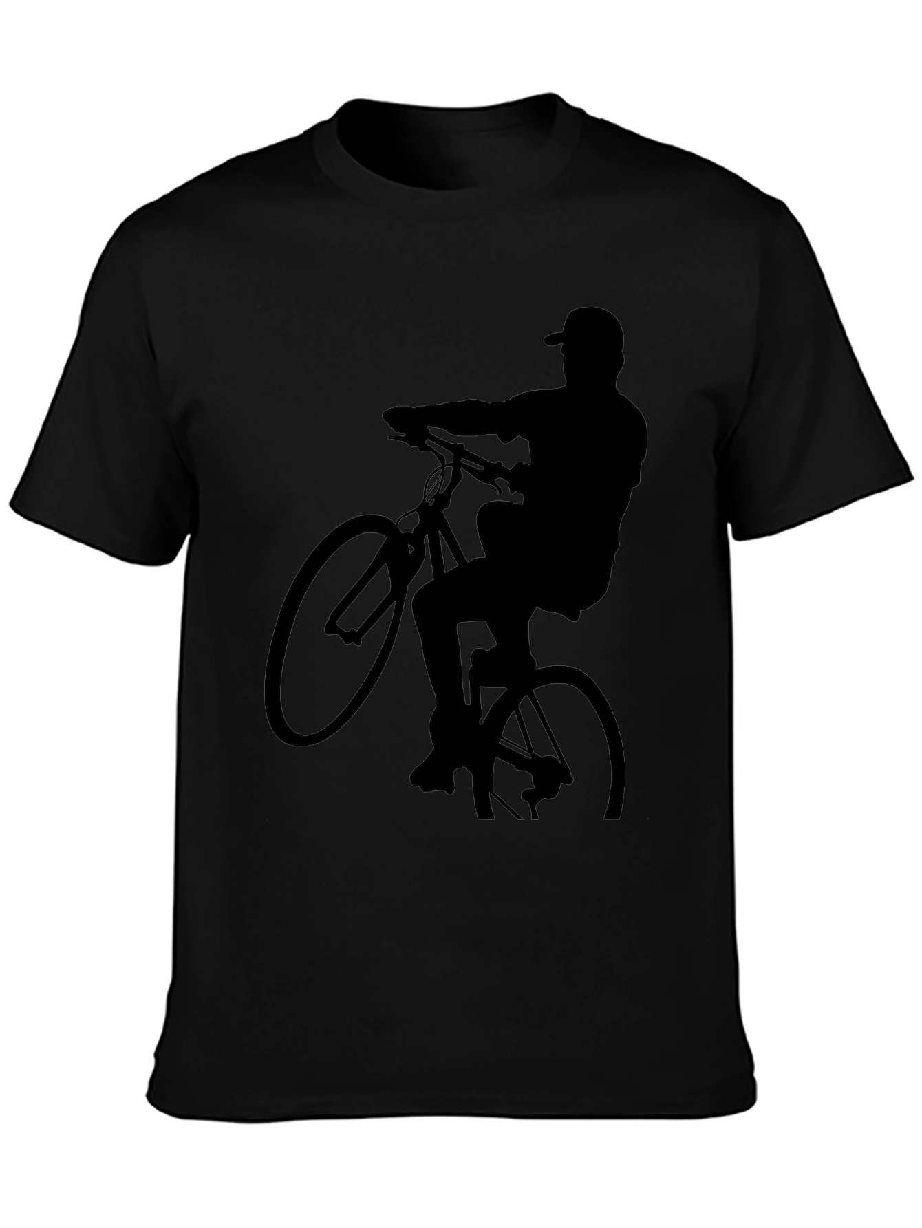 Black Biker Silhouette Graphic Tee