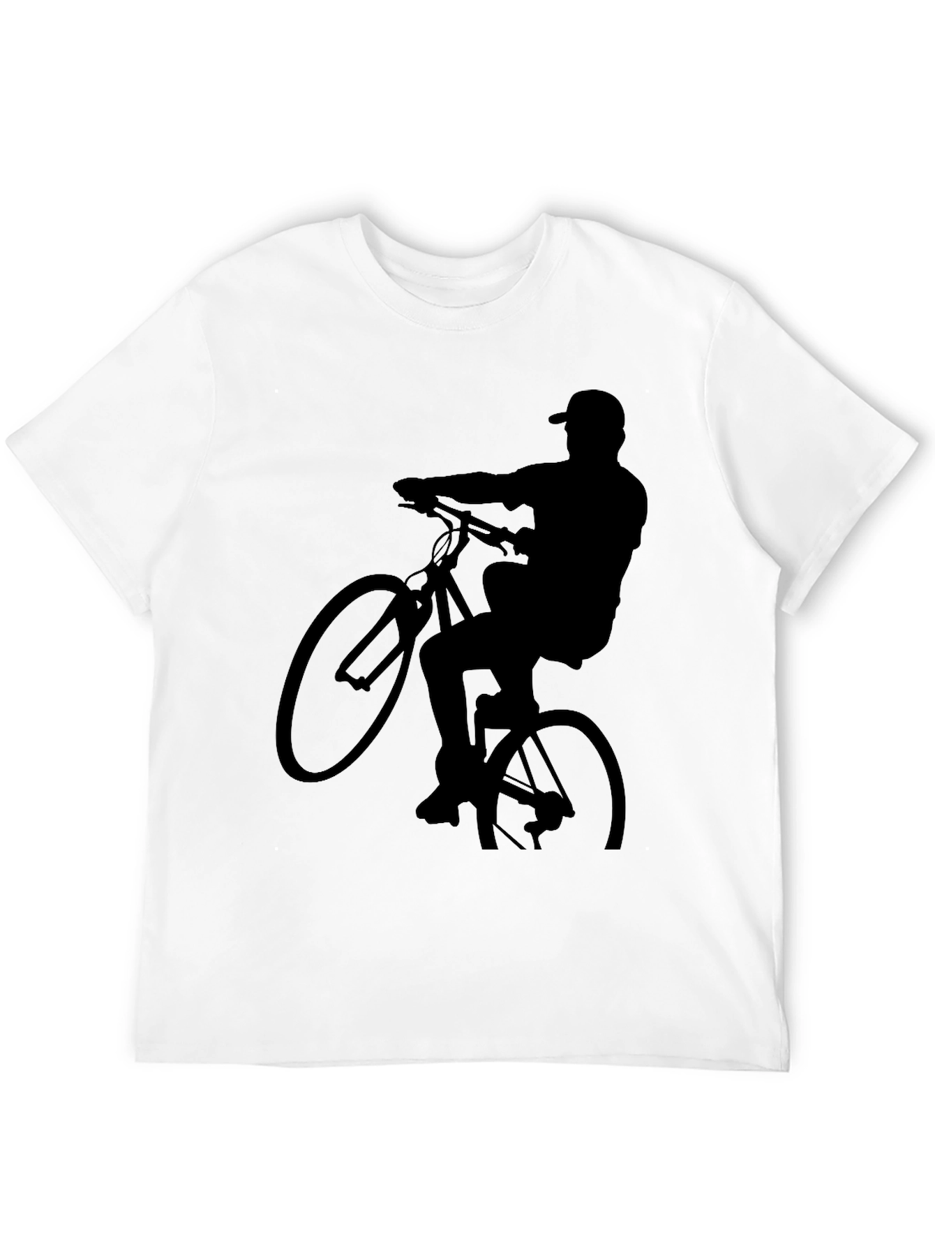 Black Biker Silhouette Graphic Tee