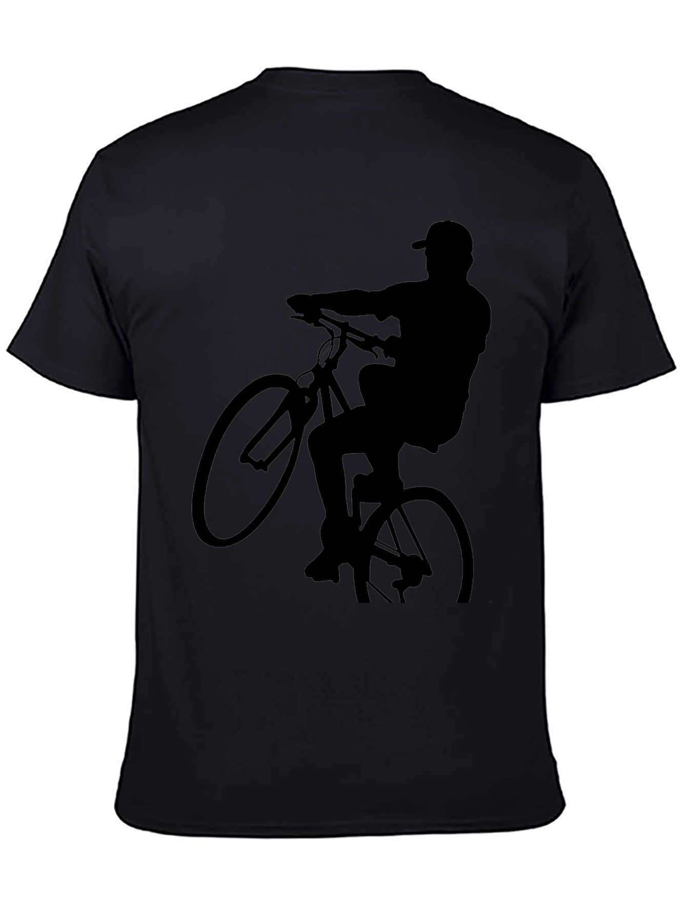 Black Biker Silhouette Graphic Tee