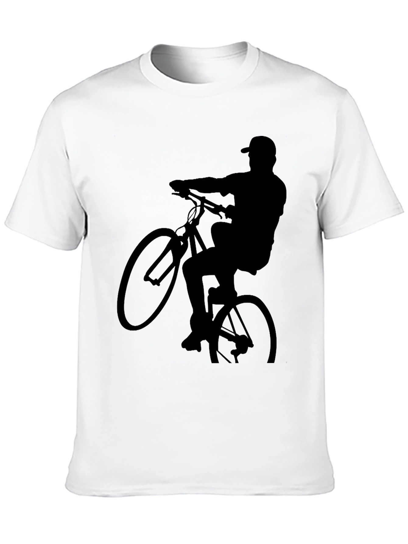 Black Biker Silhouette Graphic Tee