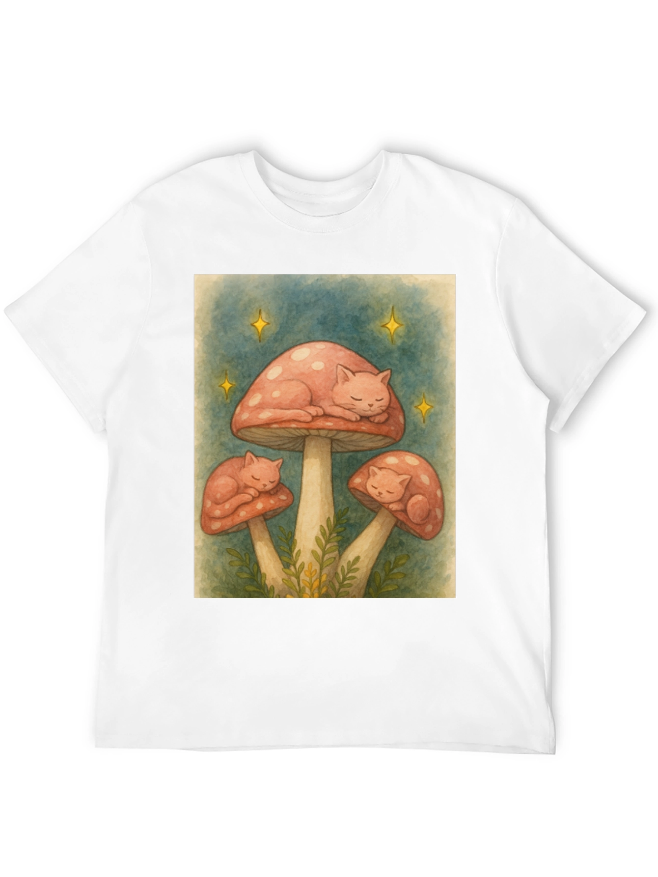 Mushroom Cat Nap Graphic Tee
