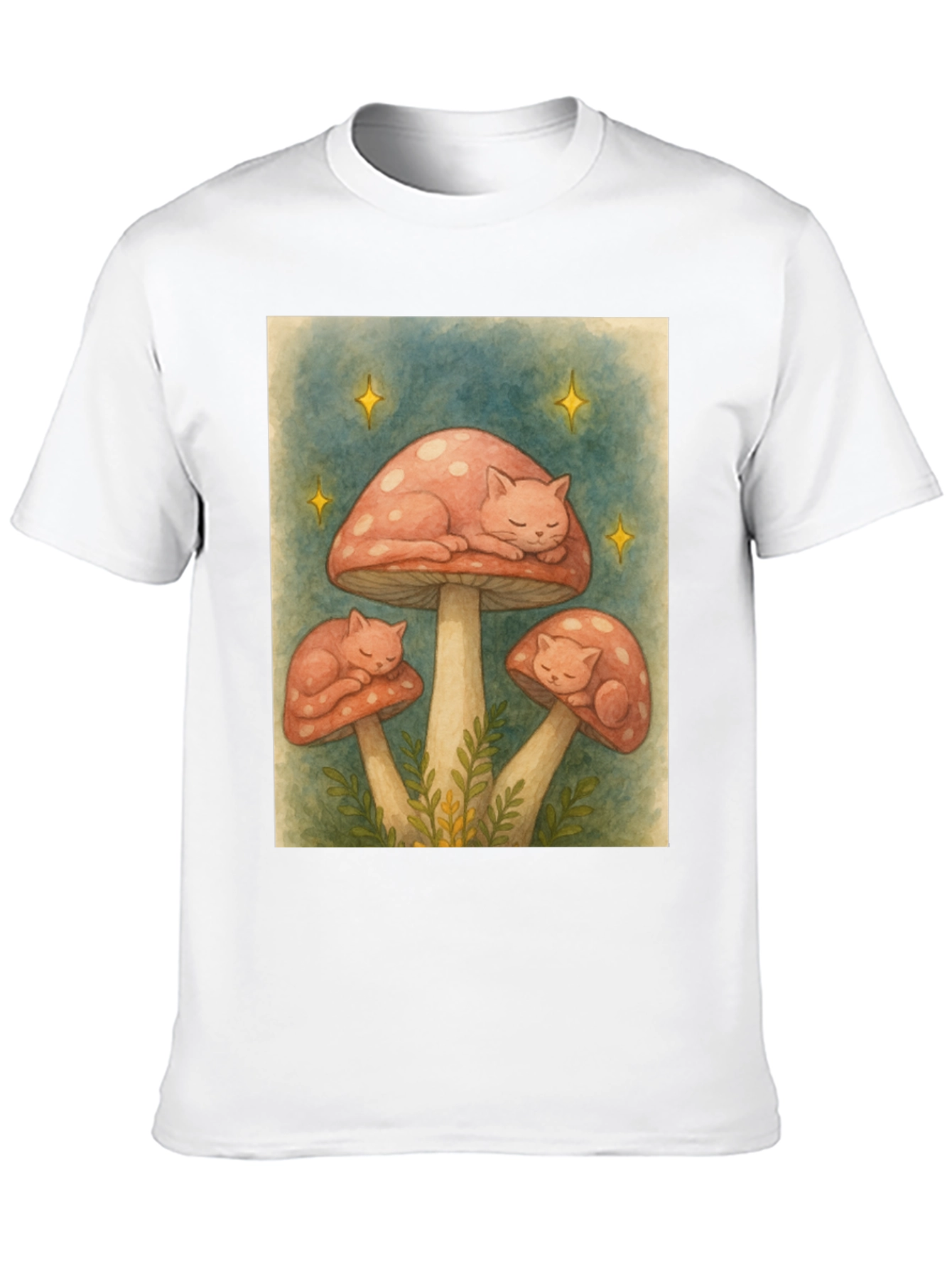 Mushroom Cat Nap Graphic Tee