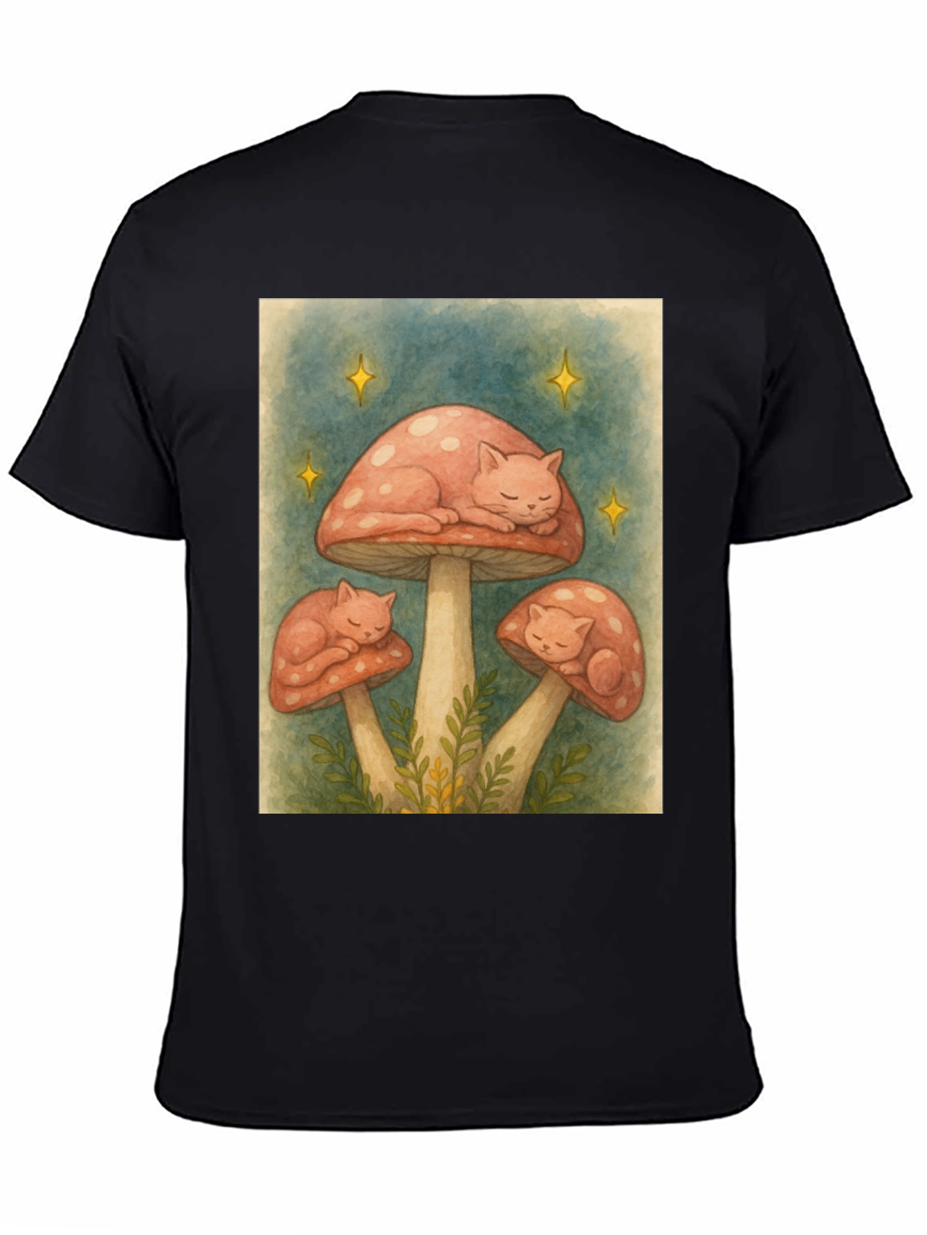 Mushroom Cat Nap Graphic Tee