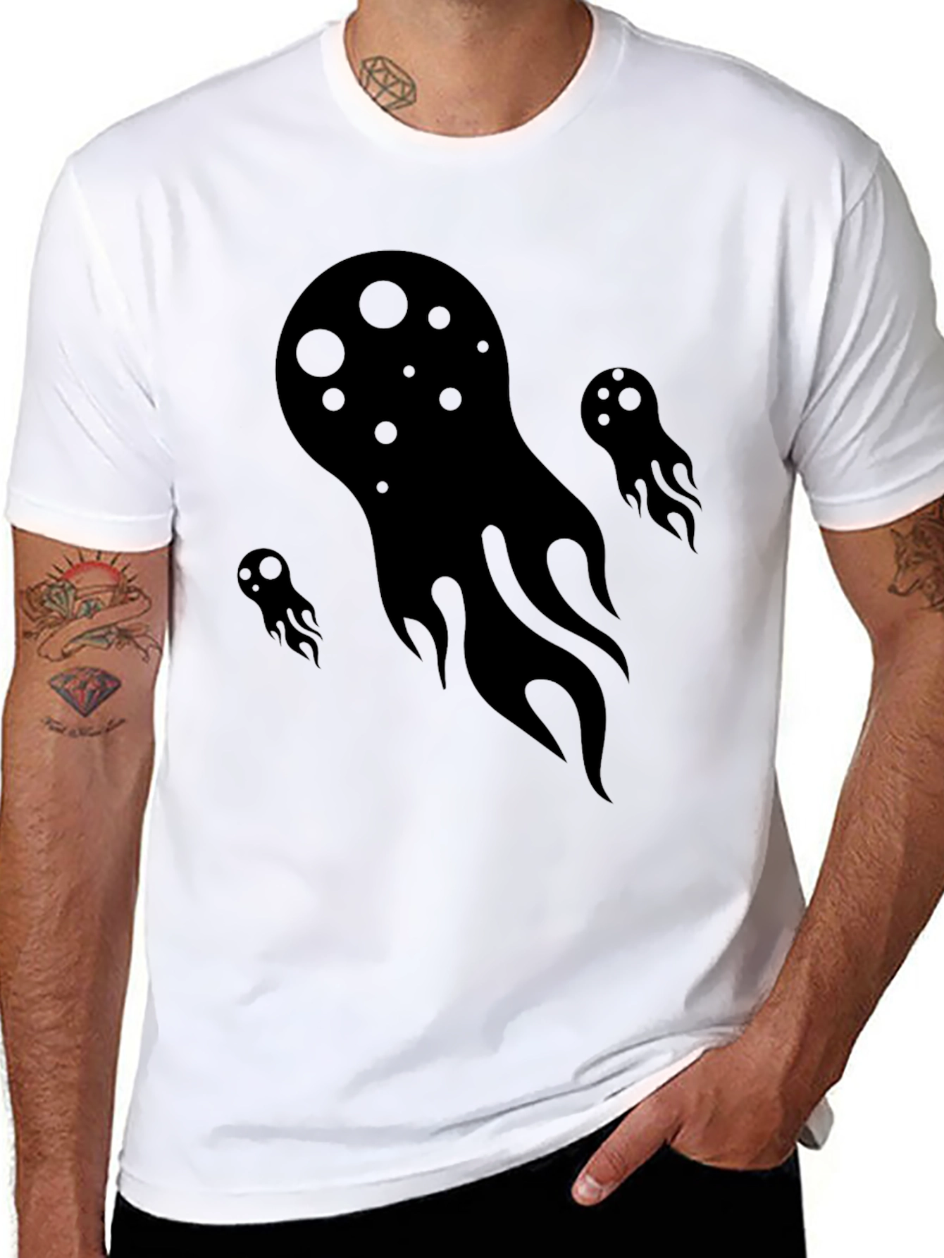Mystic Flames Graphic Tee - Soft Cotton Black T-Shirt