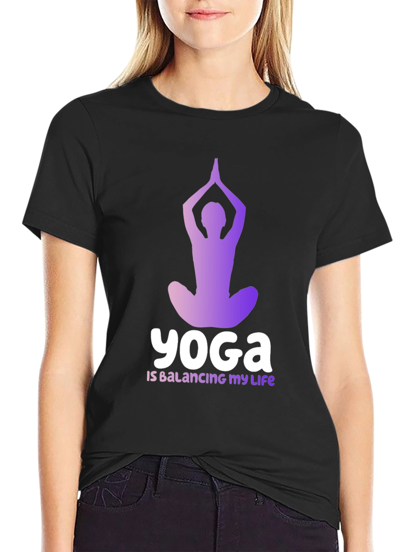 Yoga Balancing Life Graphic T-Shirt