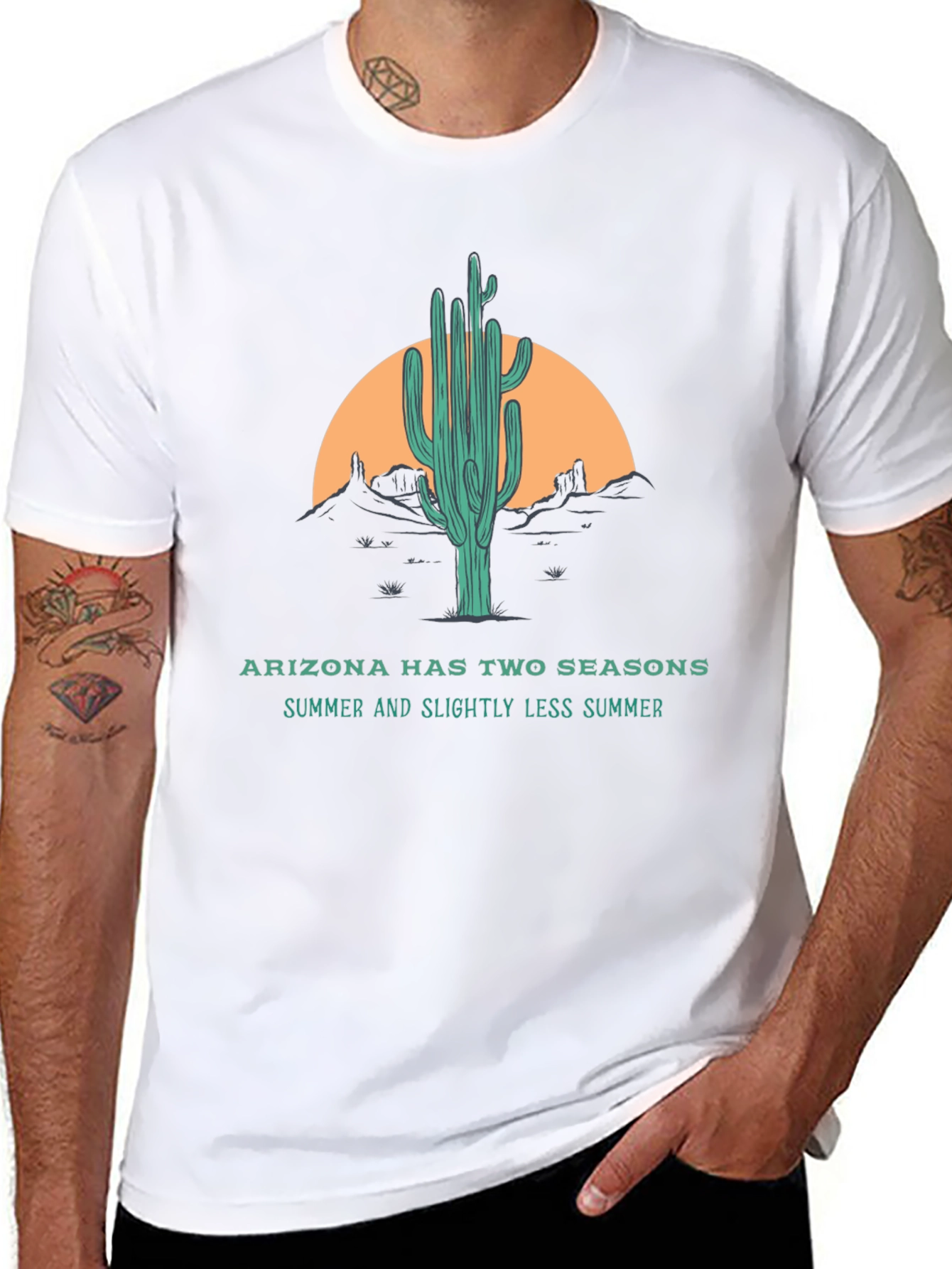 Arizona Two Seasons Graphic Tee - Summer Cactus Design