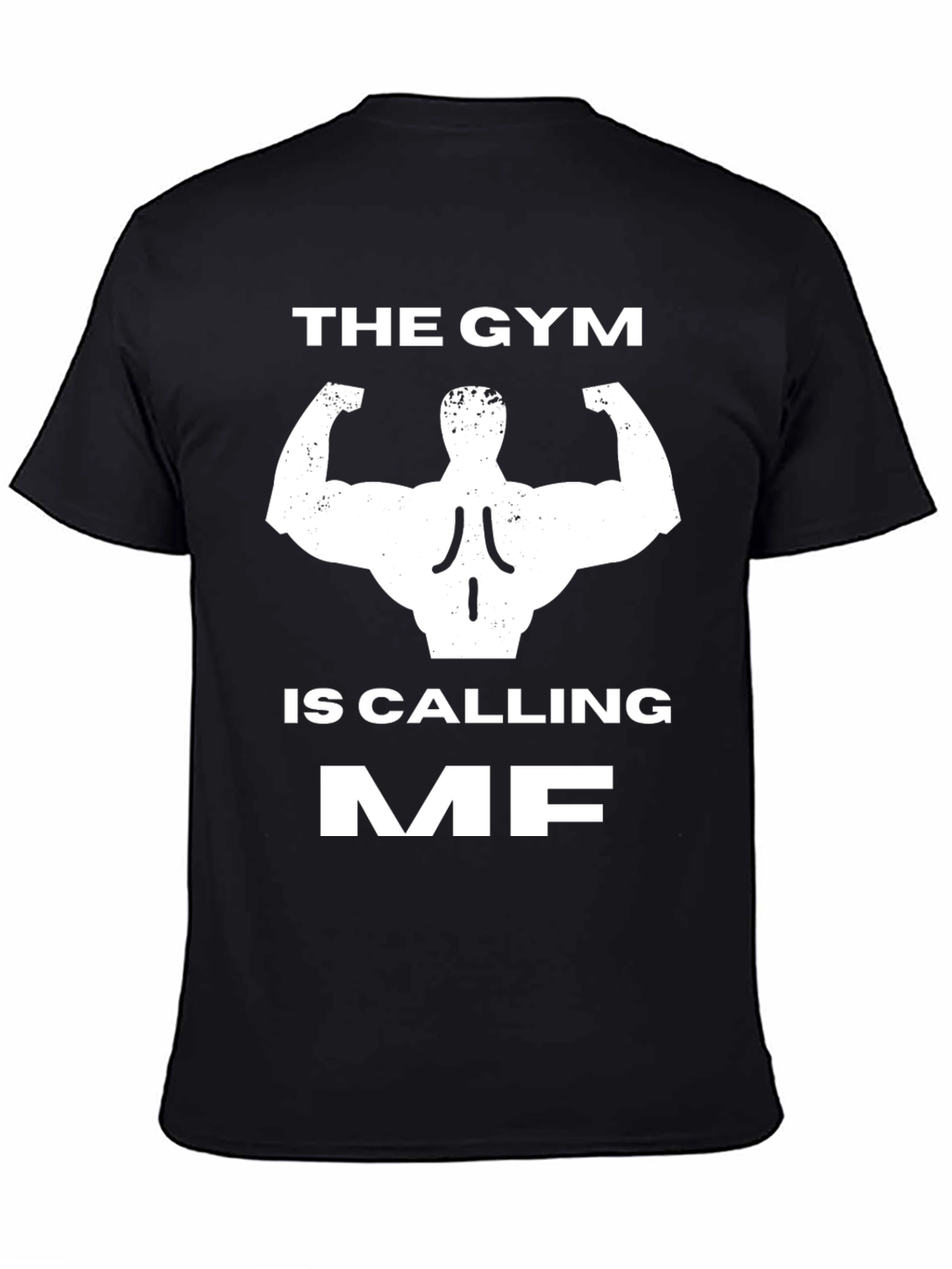 Gym Calling Graphic Tee - Black Cotton T-Shirt