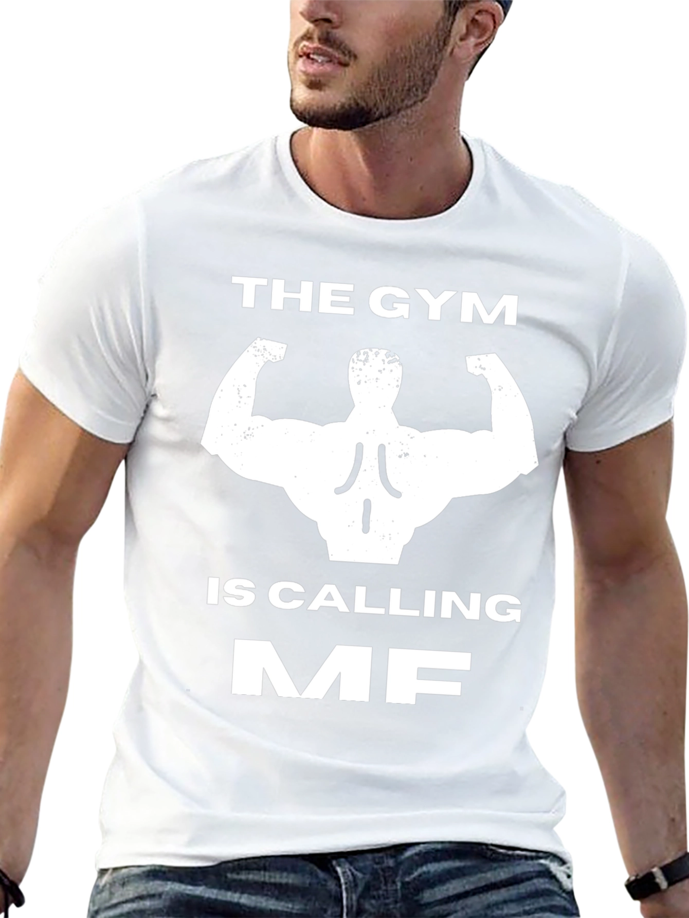 Gym Calling Graphic Tee - Black Cotton T-Shirt