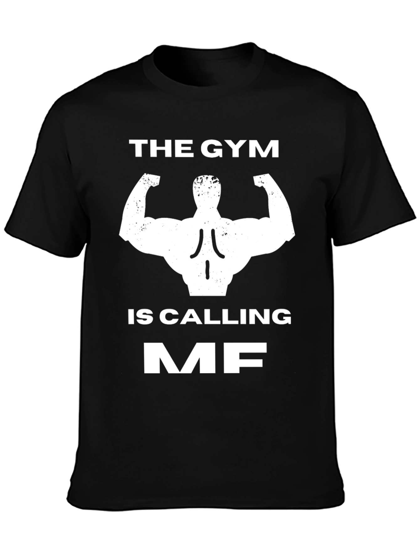 Gym Calling Graphic Tee - Black Cotton T-Shirt
