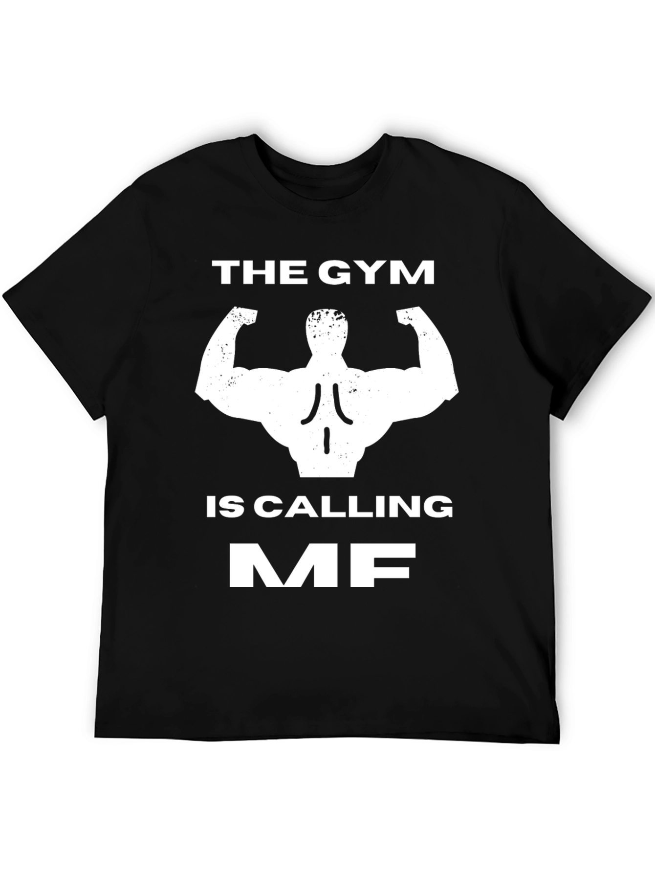 Gym Calling Graphic Tee - Black Cotton T-Shirt