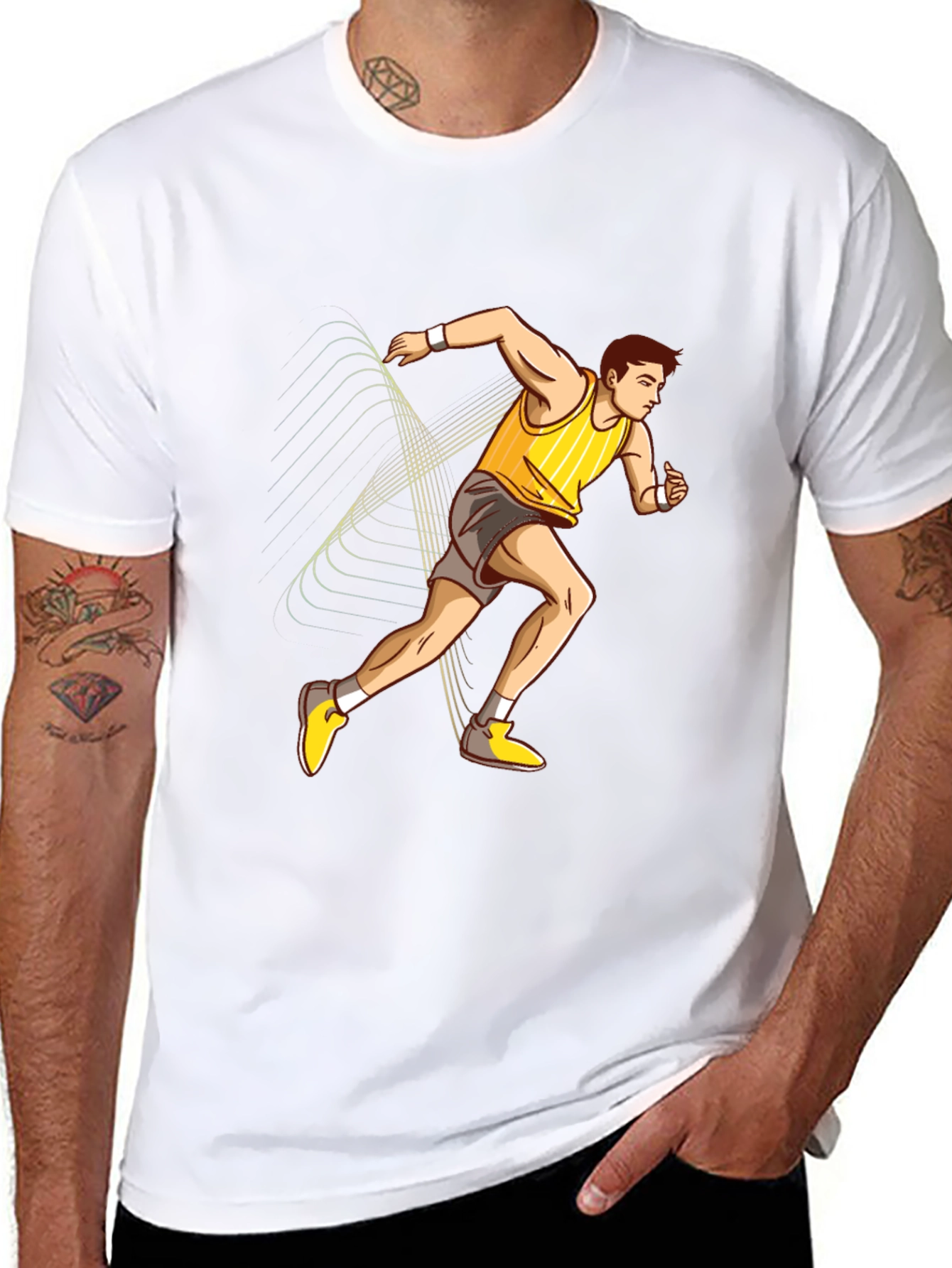 Runner Graphic Print Black T-Shirt