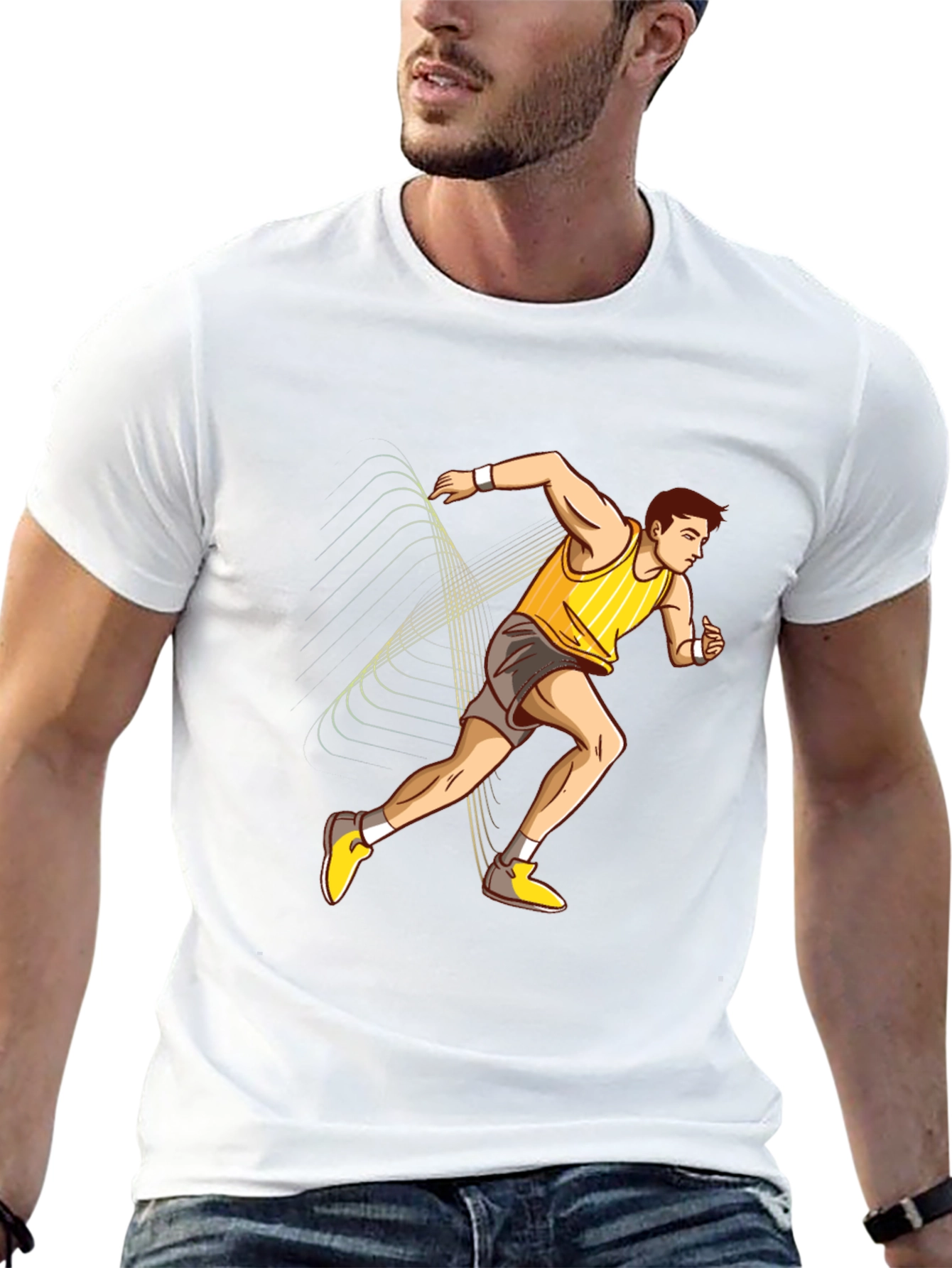 Runner Graphic Print Black T-Shirt