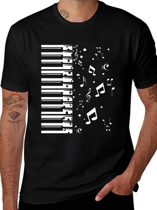 Piano Keys & Notes Graphic Tee - Music Lovers Shirt