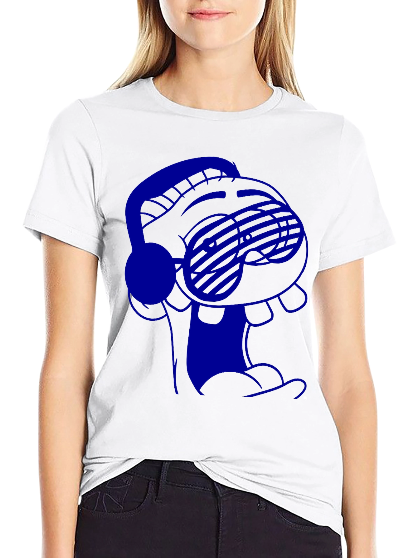 Cool Cartoon T-Shirt with Headphones and Sunglasses