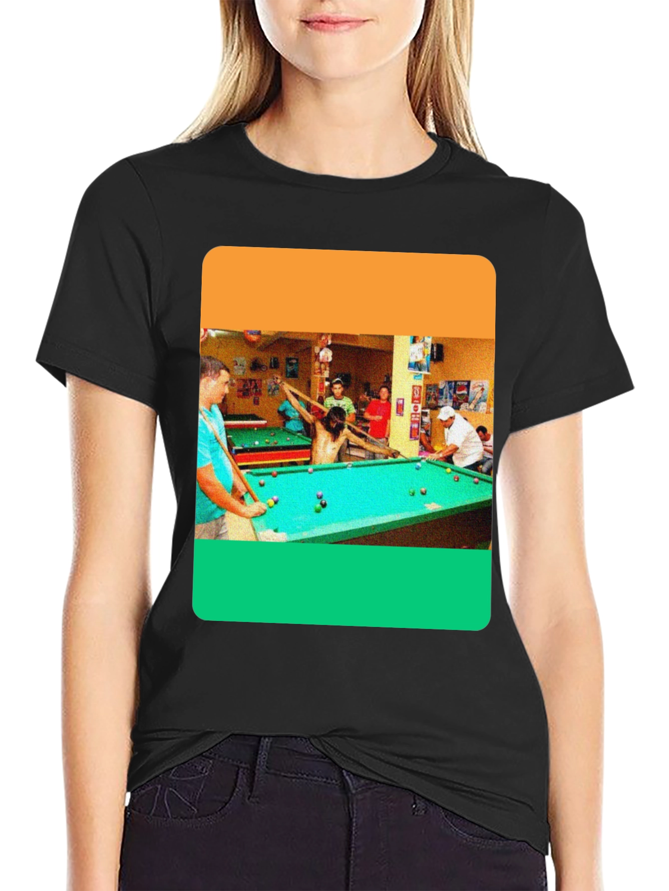 Billiard Jesus Graphic T-Shirt