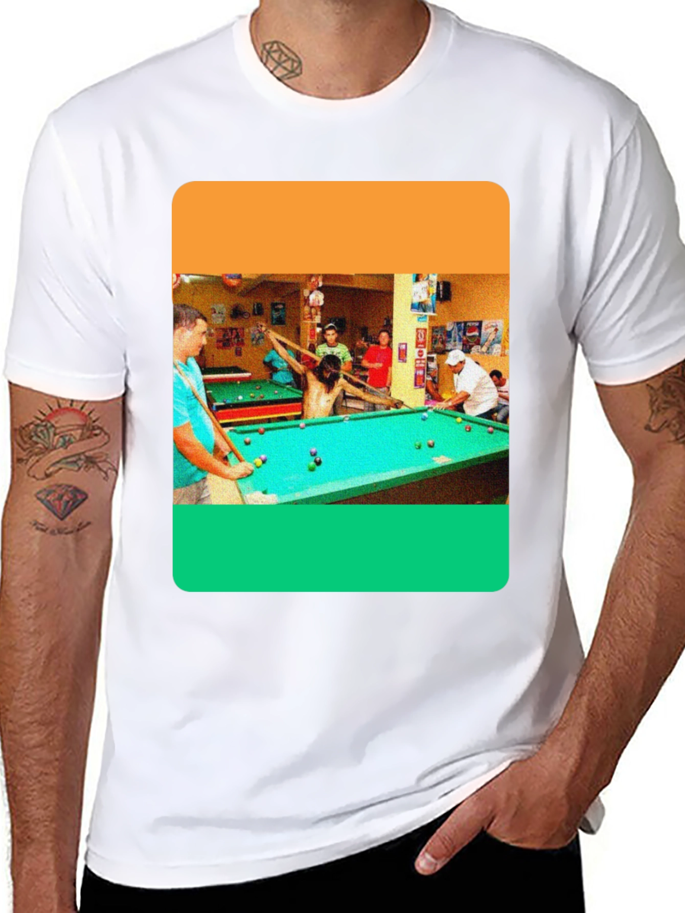 Billiard Jesus Graphic T-Shirt