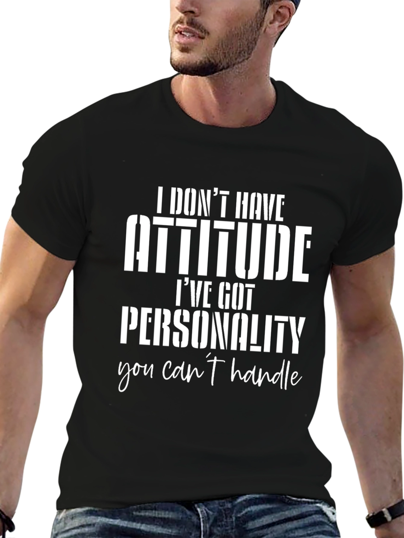 I Dont Have Attitude Mens Black T-Shirt