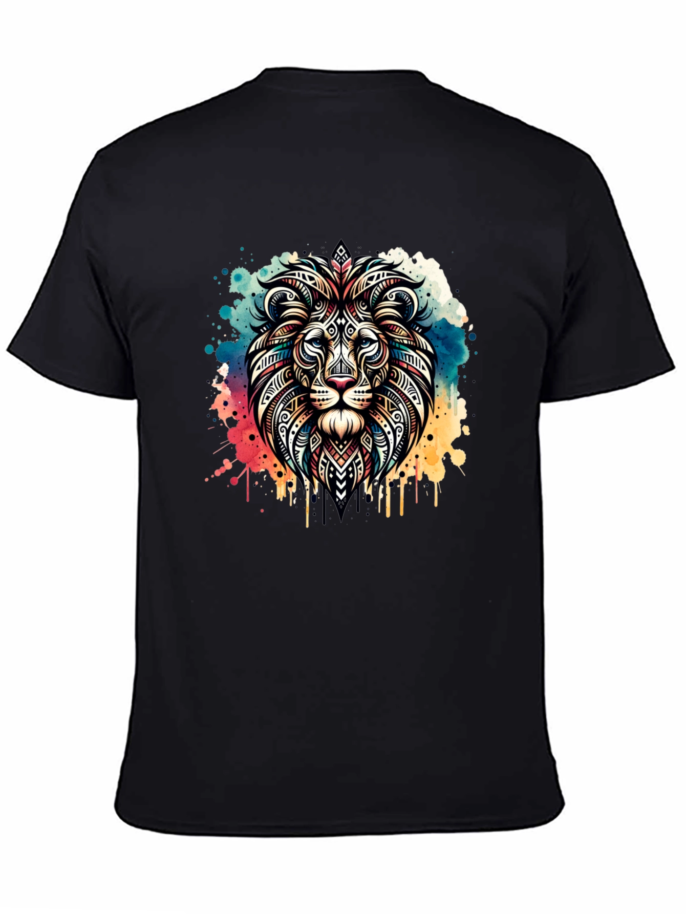 Lion Head Graphic Tee - Mens Black T-Shirt