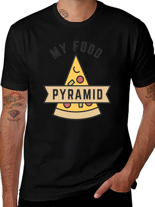 Pizza Food Pyramid Funny Graphic Tee