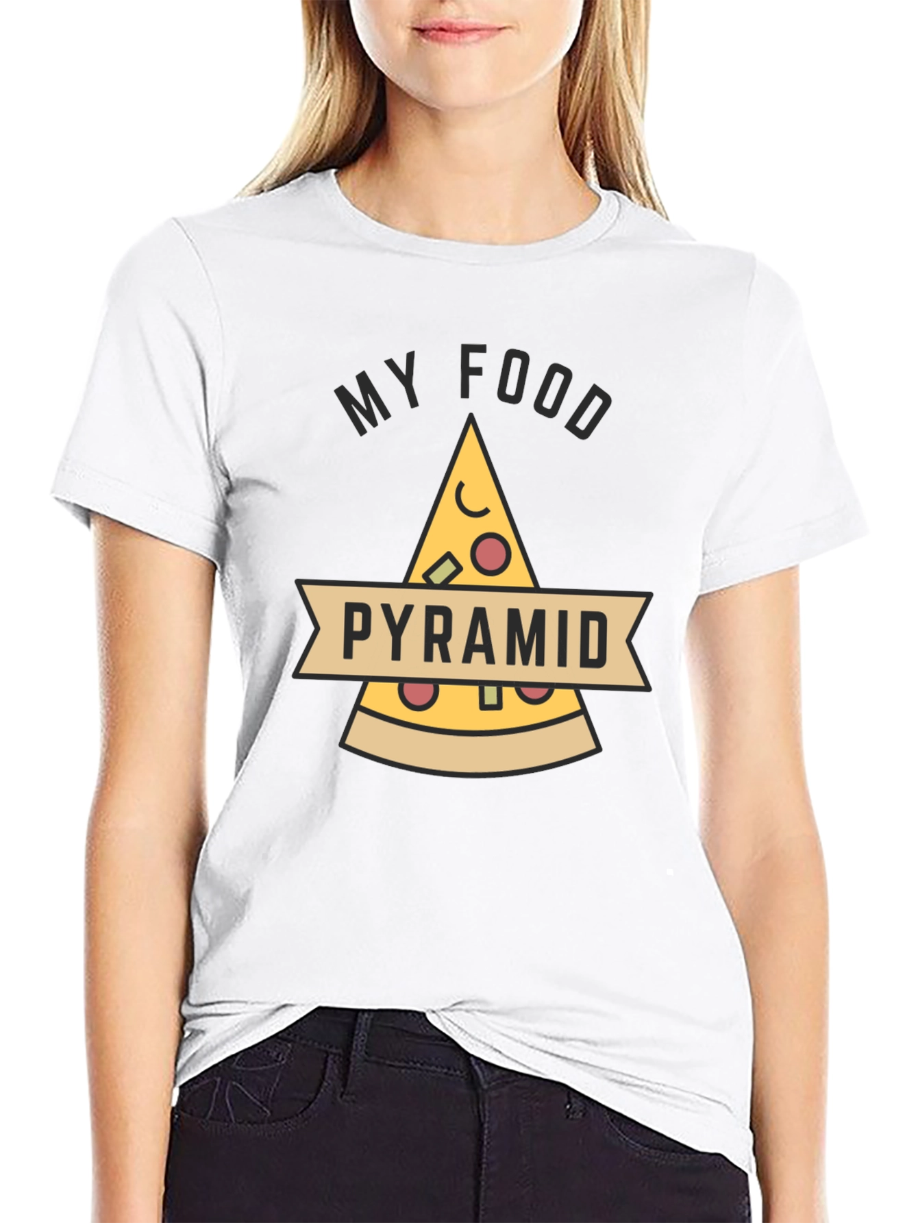 Pizza Food Pyramid Funny Graphic Tee