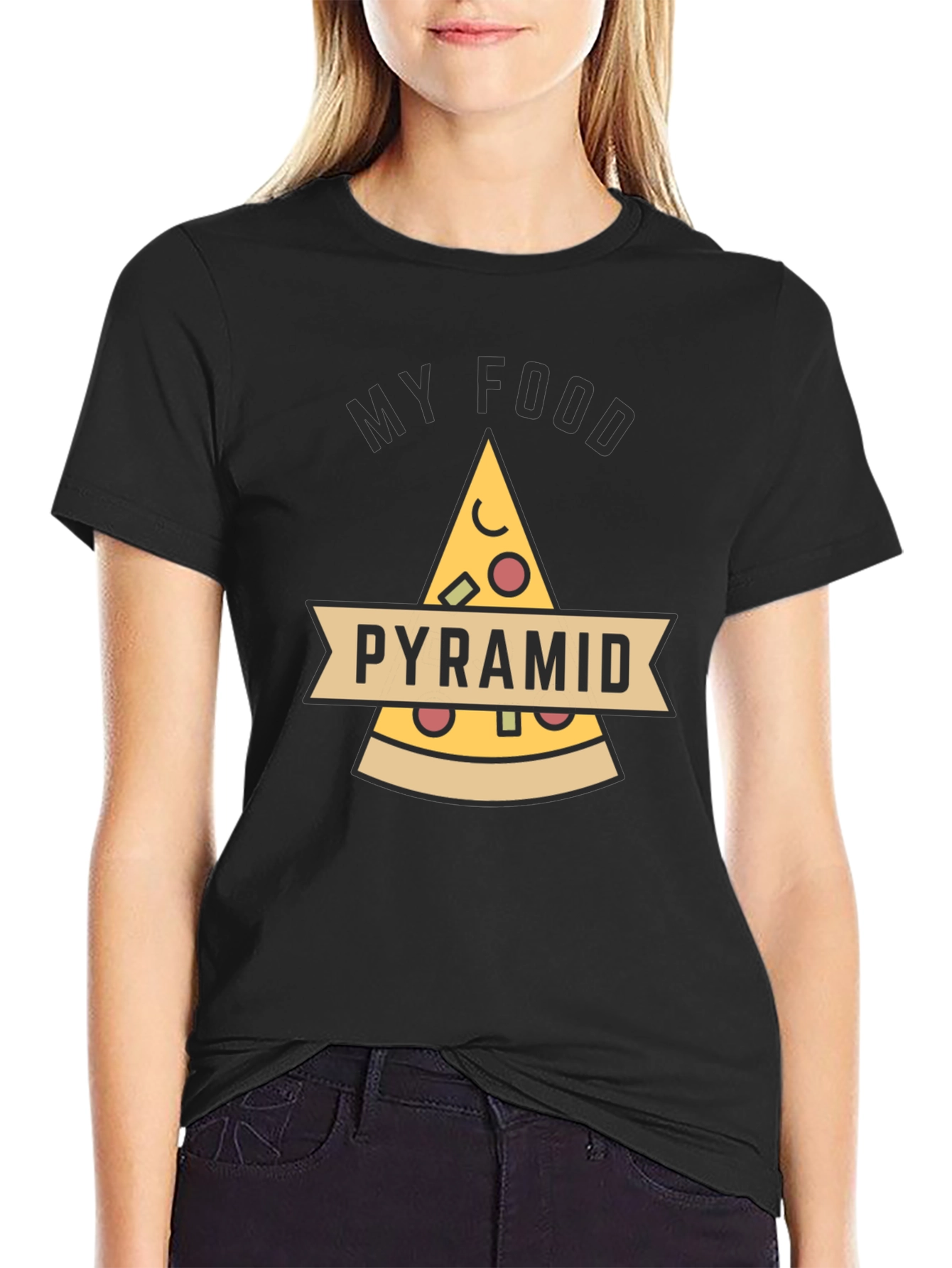 Pizza Food Pyramid Funny Graphic Tee