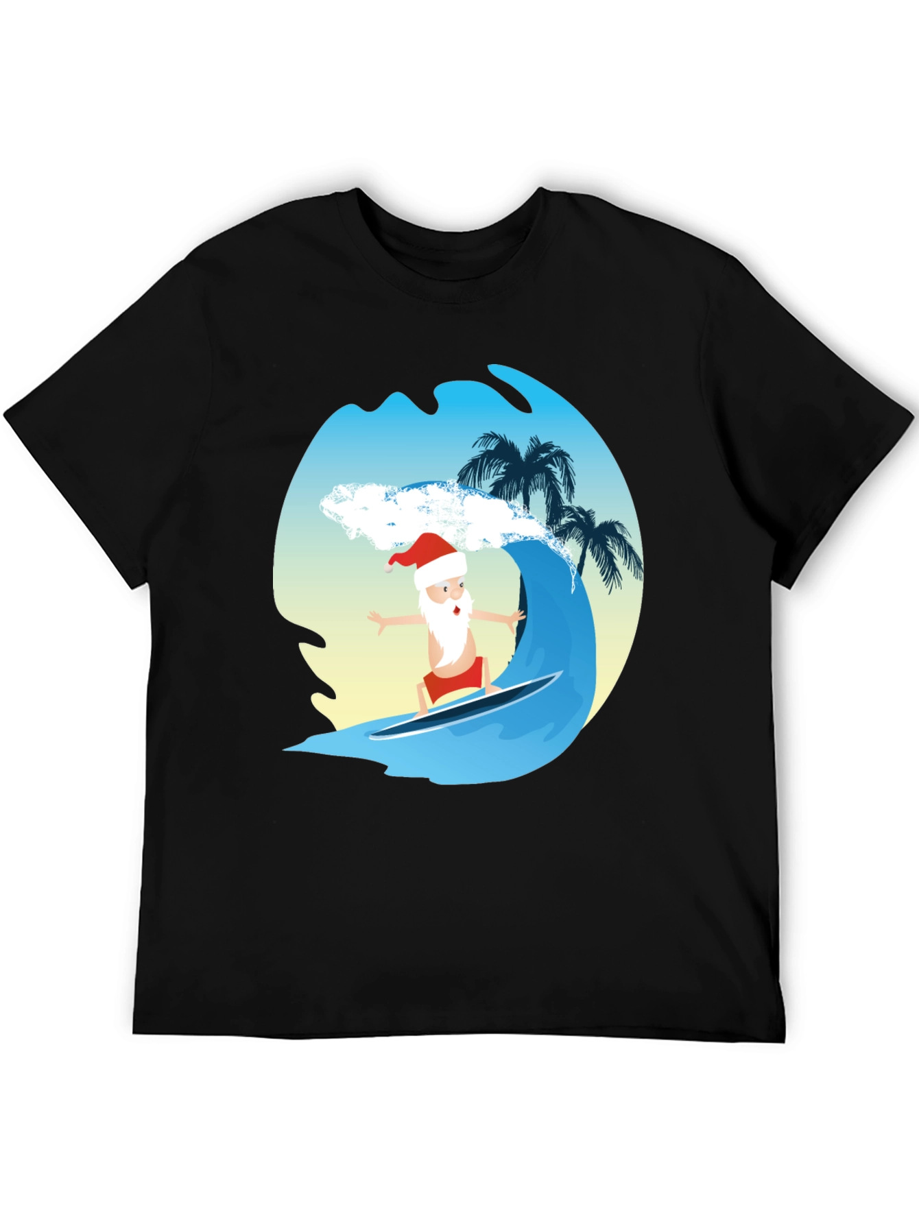 Surfing Santa Graphic Tee - Holiday Fun