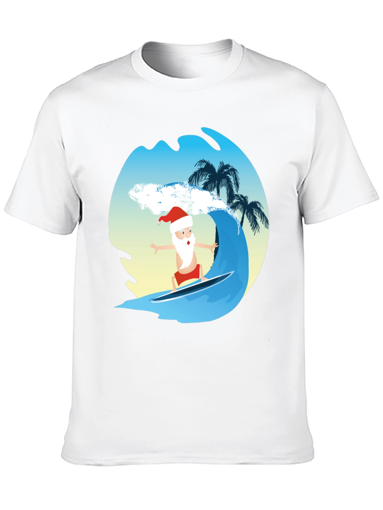 Surfing Santa Graphic Tee - Holiday Fun