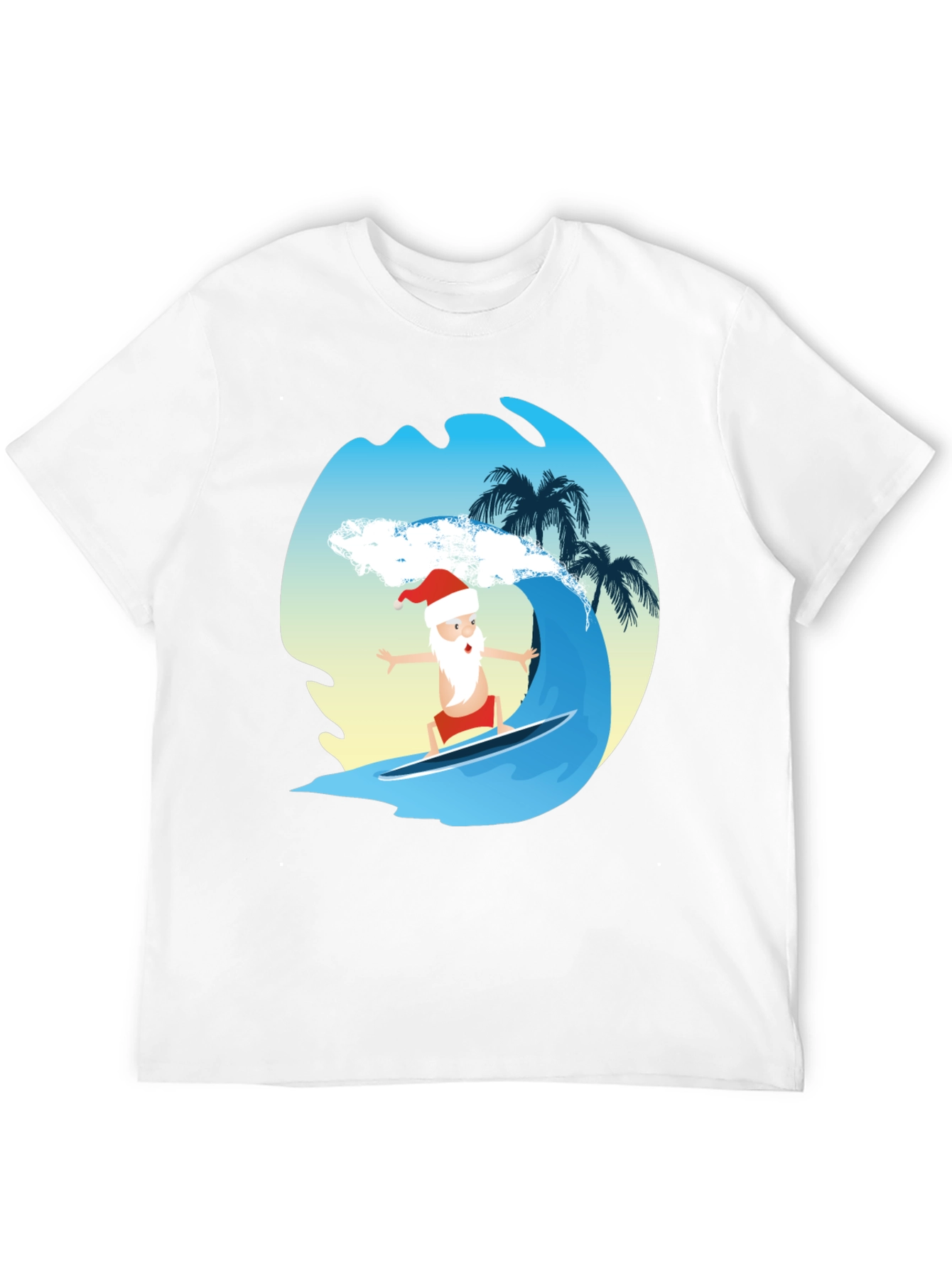 Surfing Santa Graphic Tee - Holiday Fun