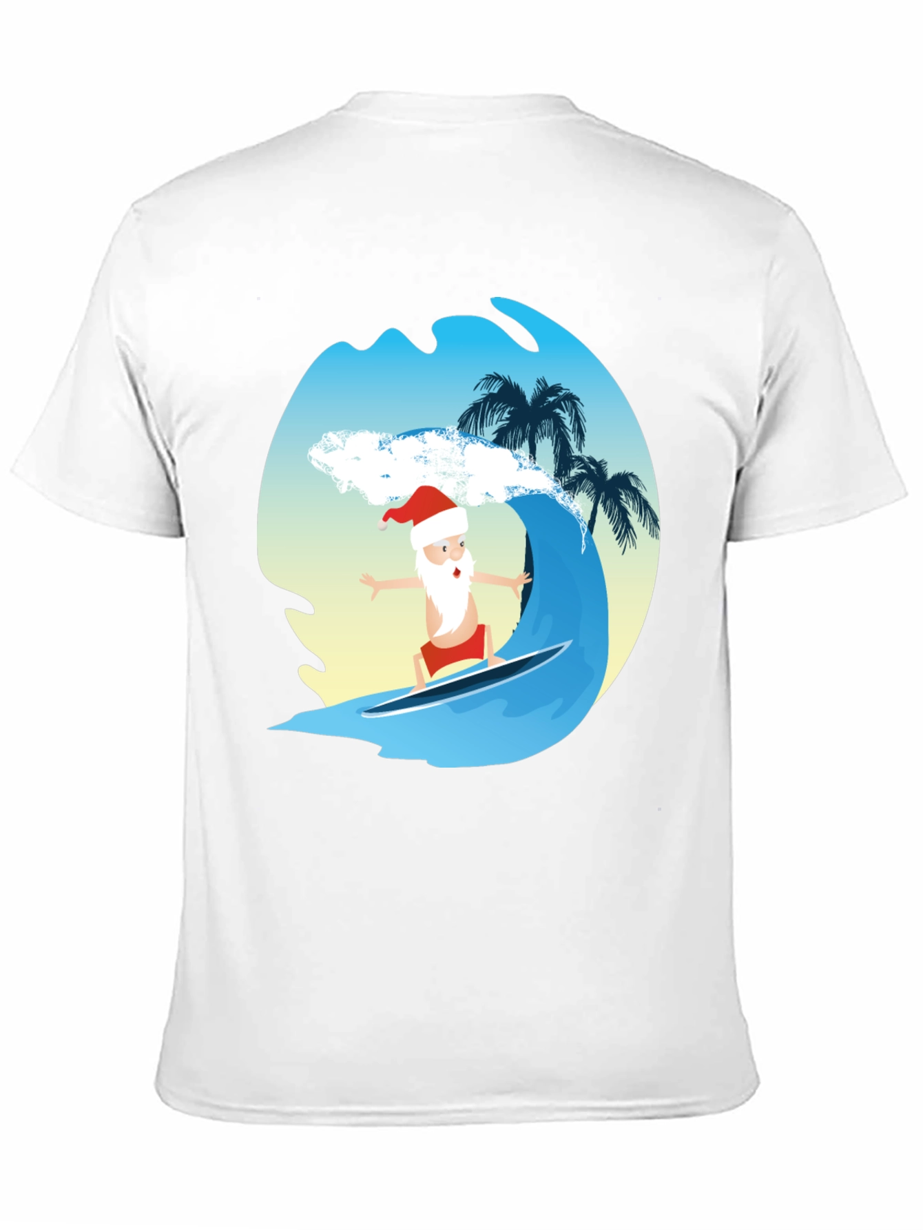 Surfing Santa Graphic Tee - Holiday Fun
