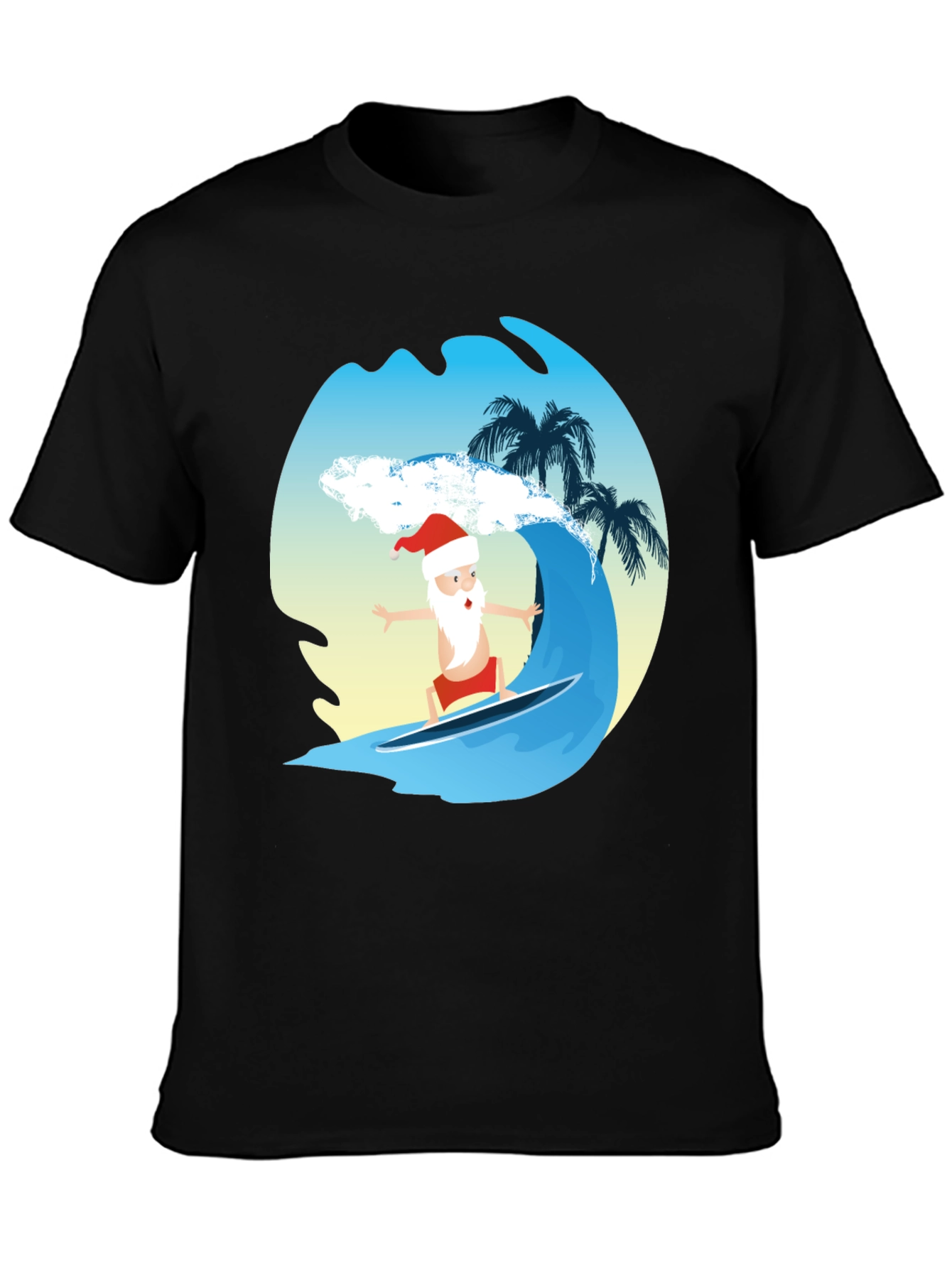 Surfing Santa Graphic Tee - Holiday Fun