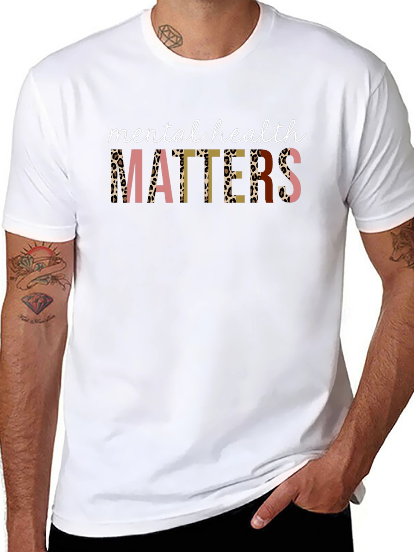 Mental Health Matters Leopard Print Graphic Tee