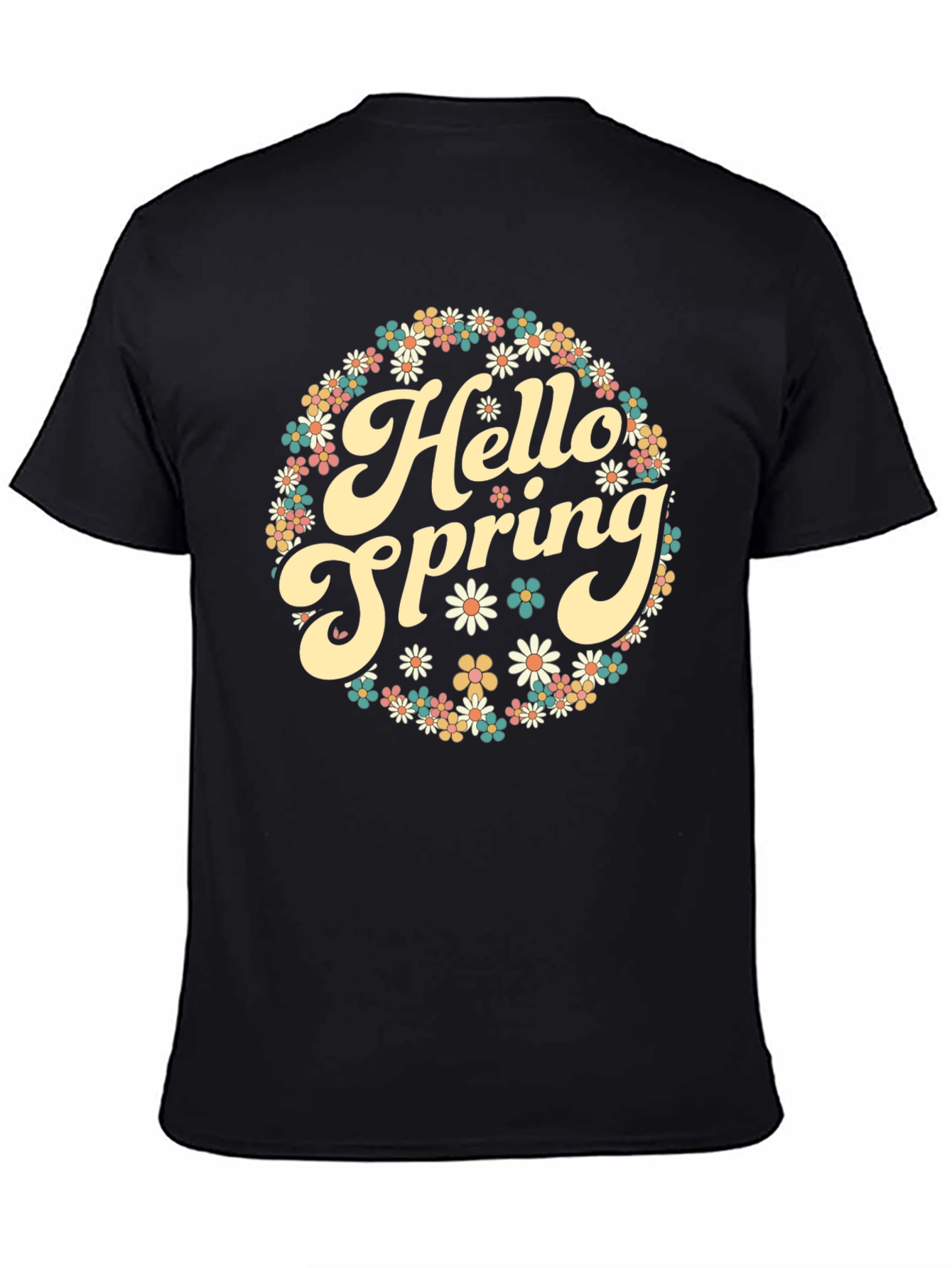 Hello Spring Floral Tee - Retro Style