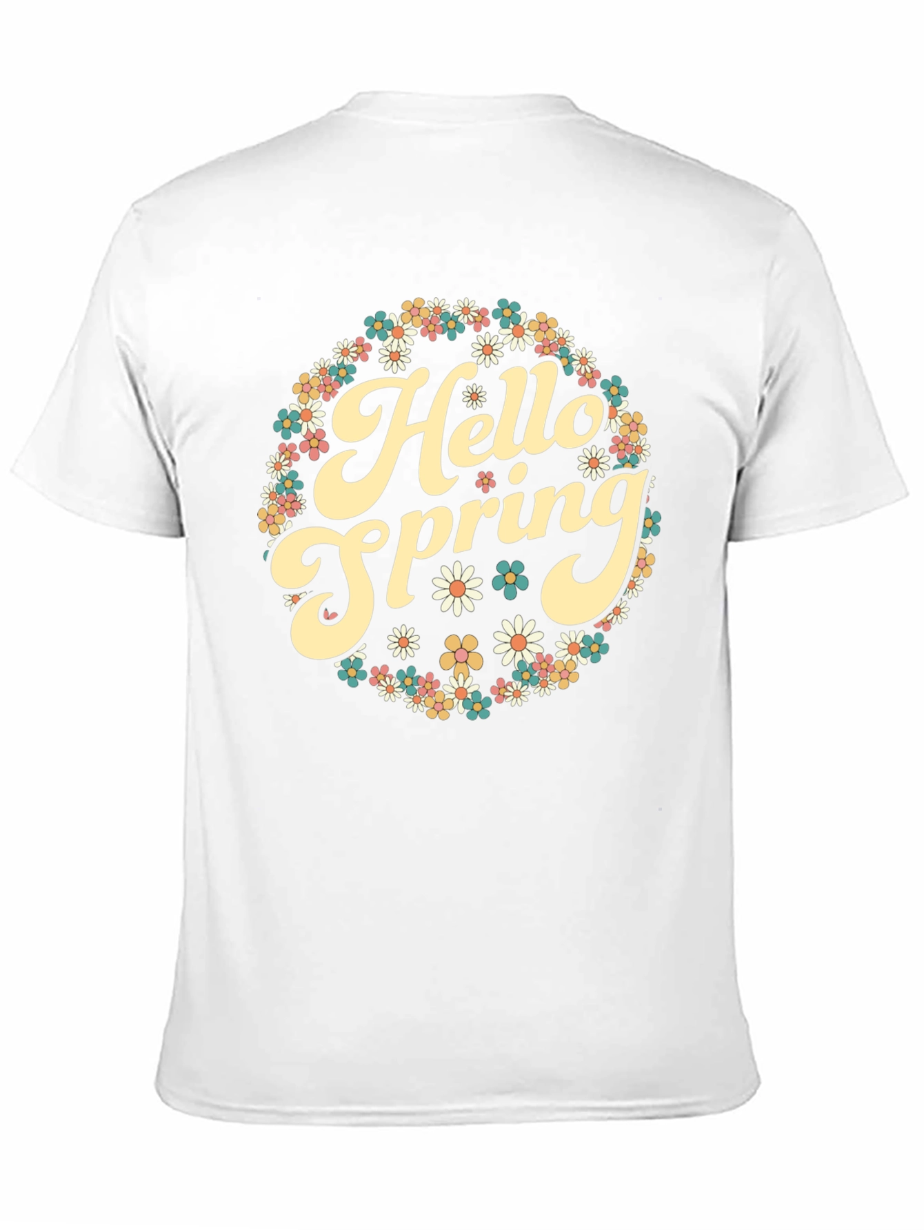 Hello Spring Floral Tee - Retro Style