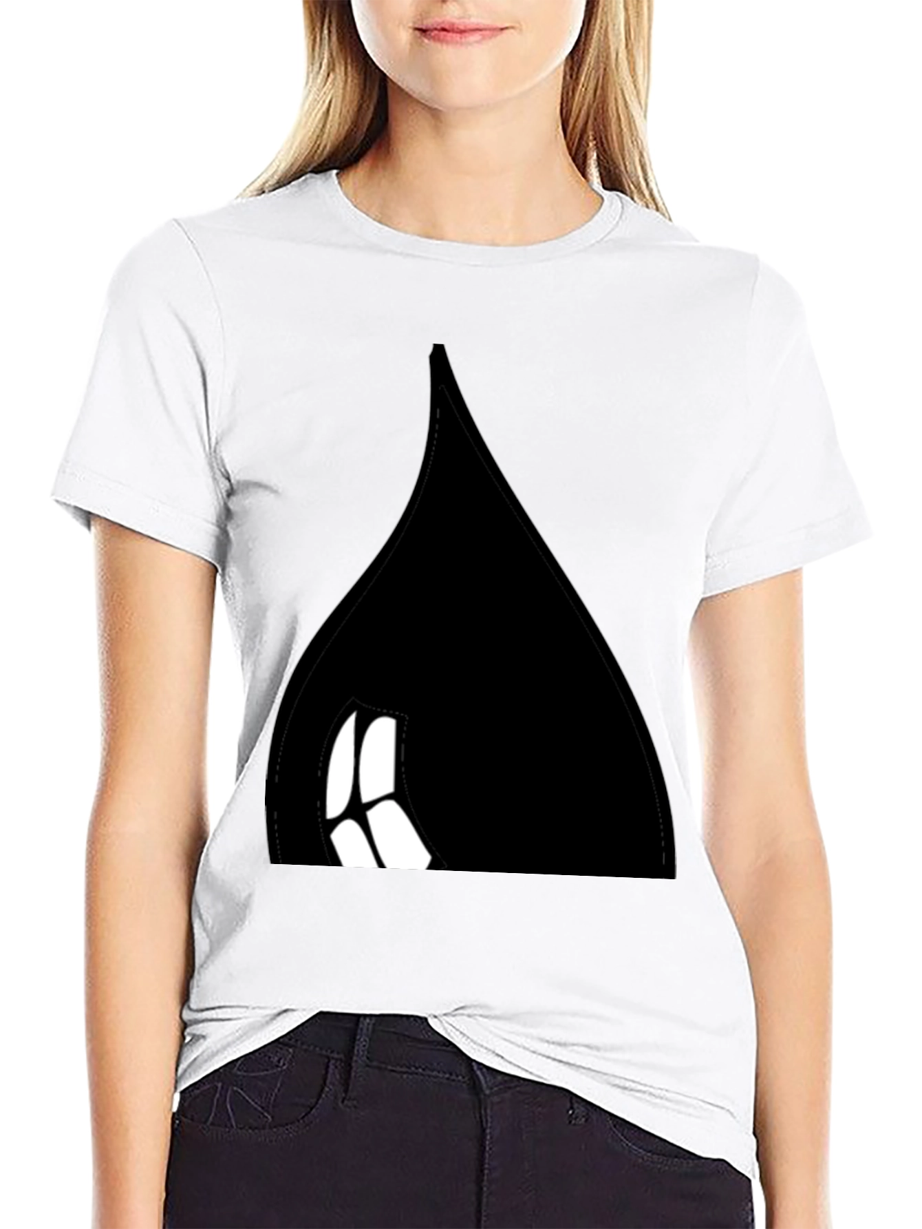 Black Tee with Abstract Design