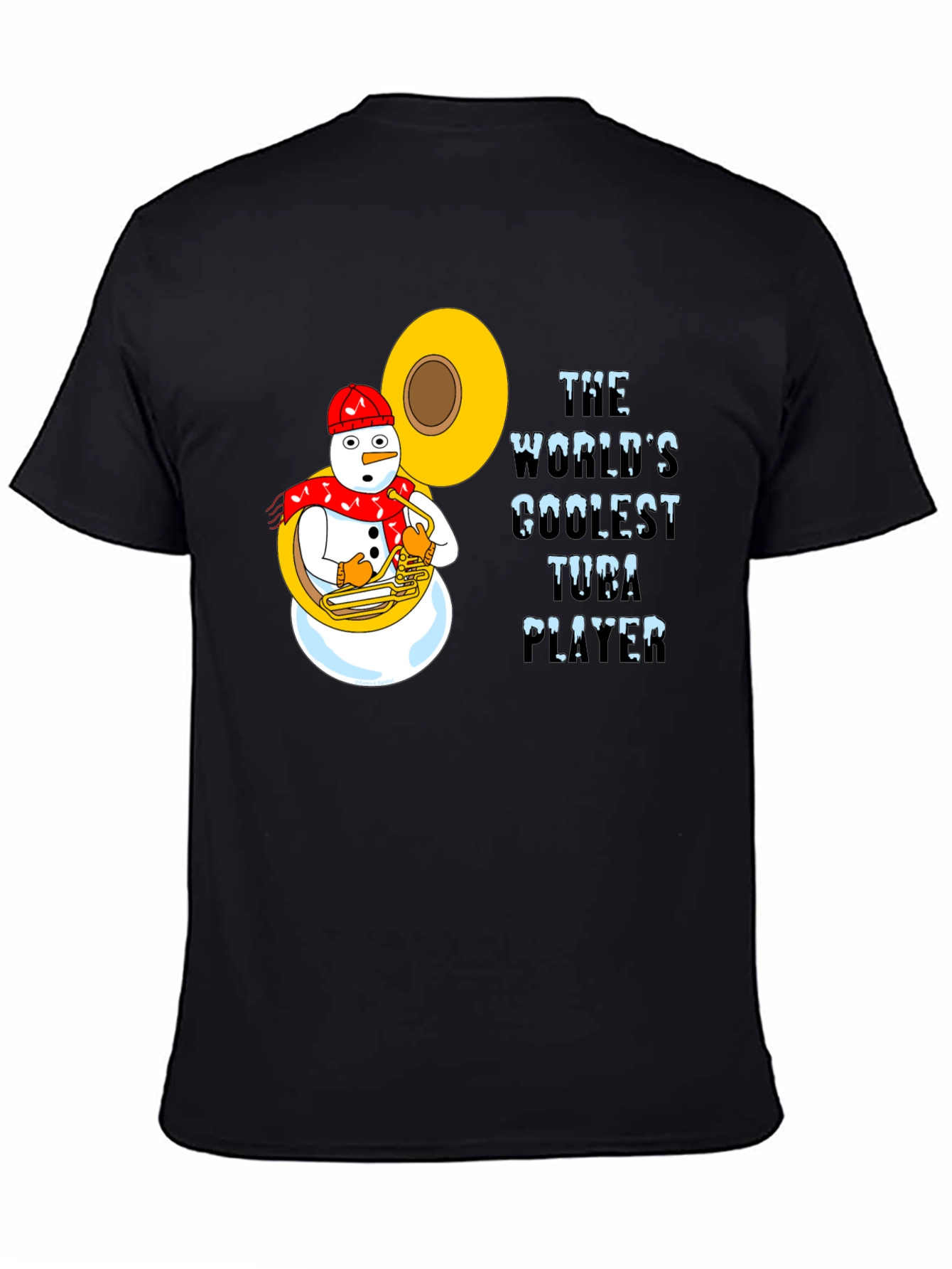 Coolest Tuba Player Snowman Graphic Tee