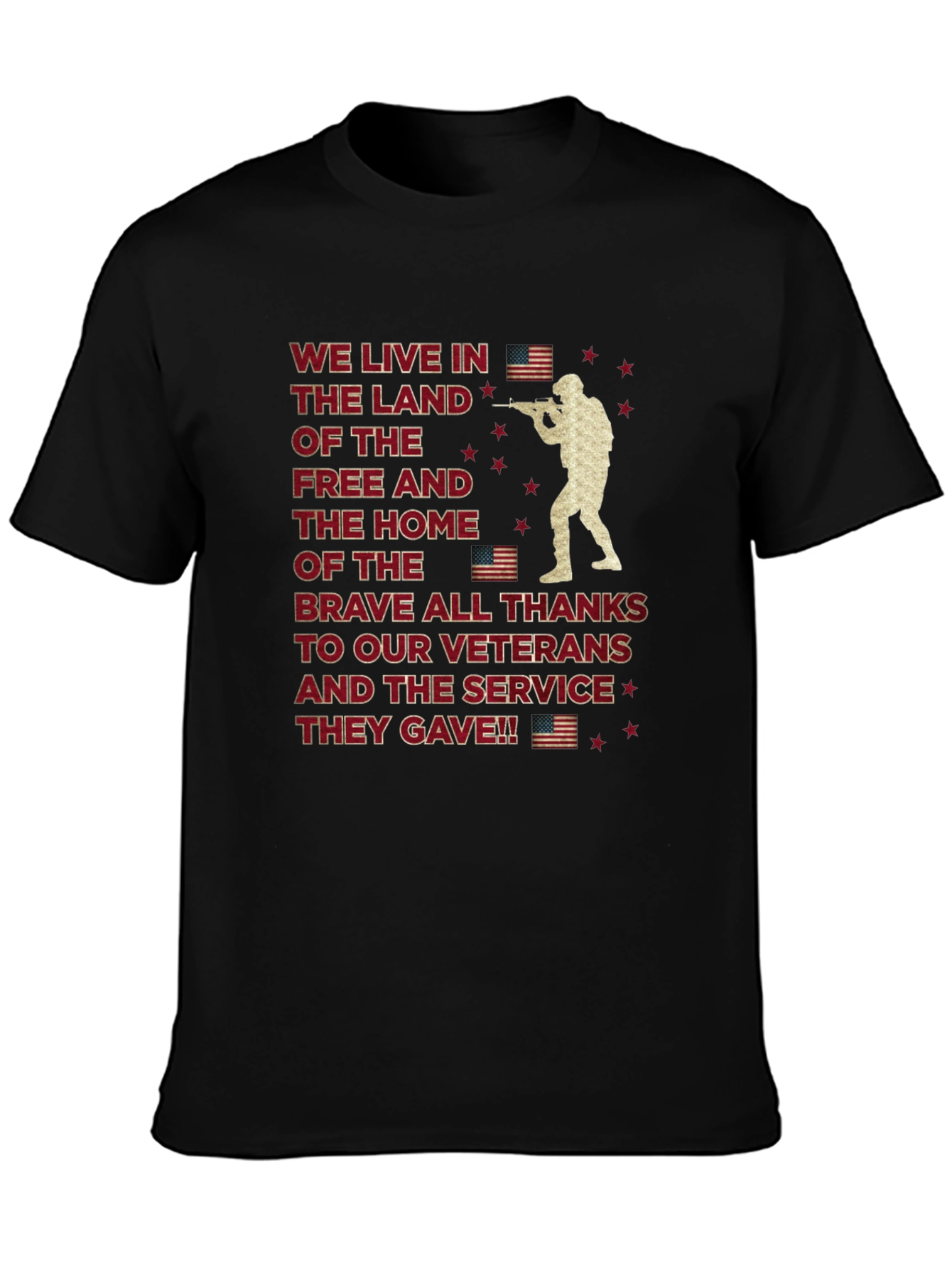 Patriotic Veteran T-Shirt - Land of the Free