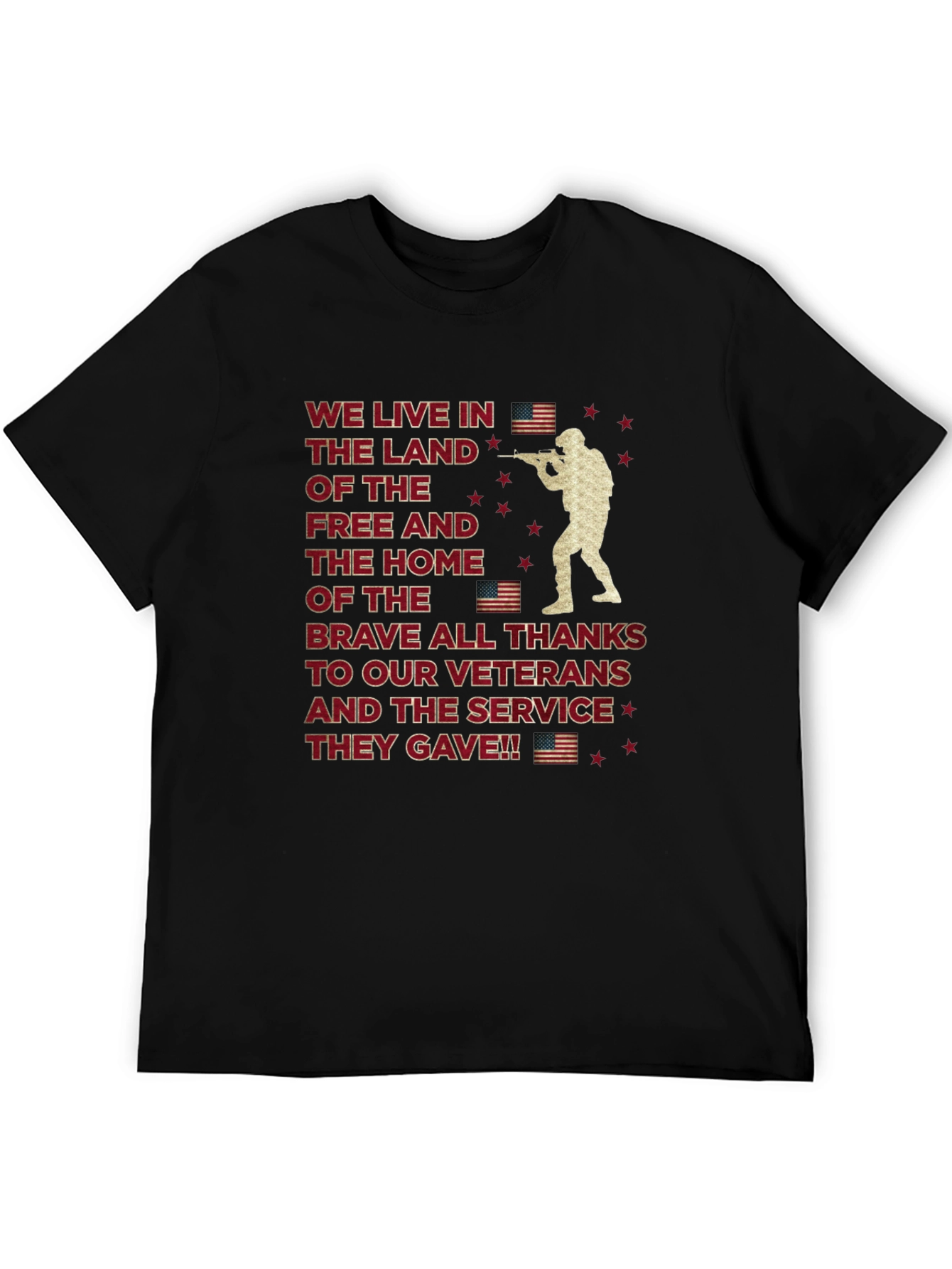 Patriotic Veteran T-Shirt - Land of the Free